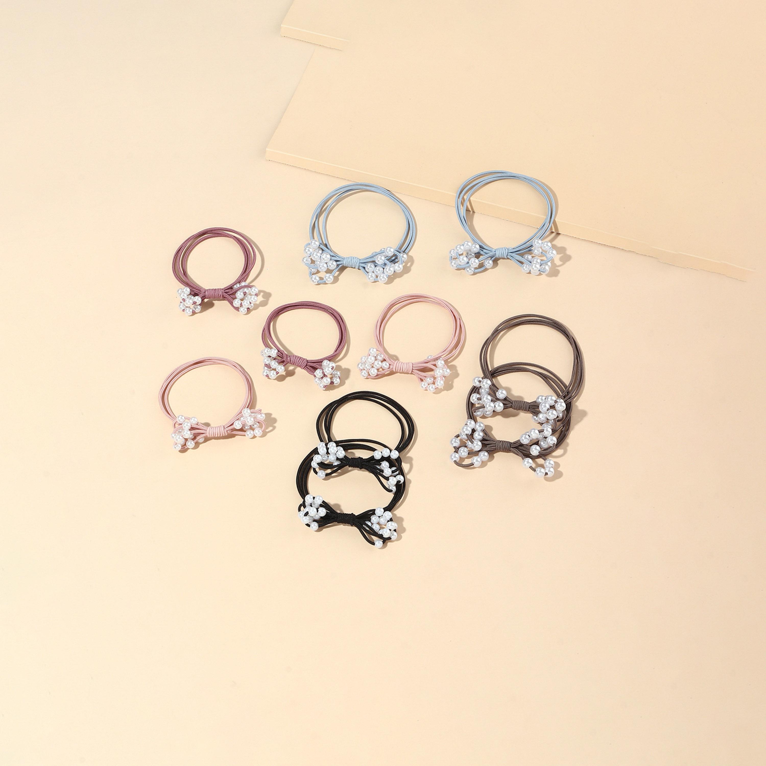 Take Two Set of 10 - Faux Pearl Hair Tie-women-hairaccessories-bands-image-2