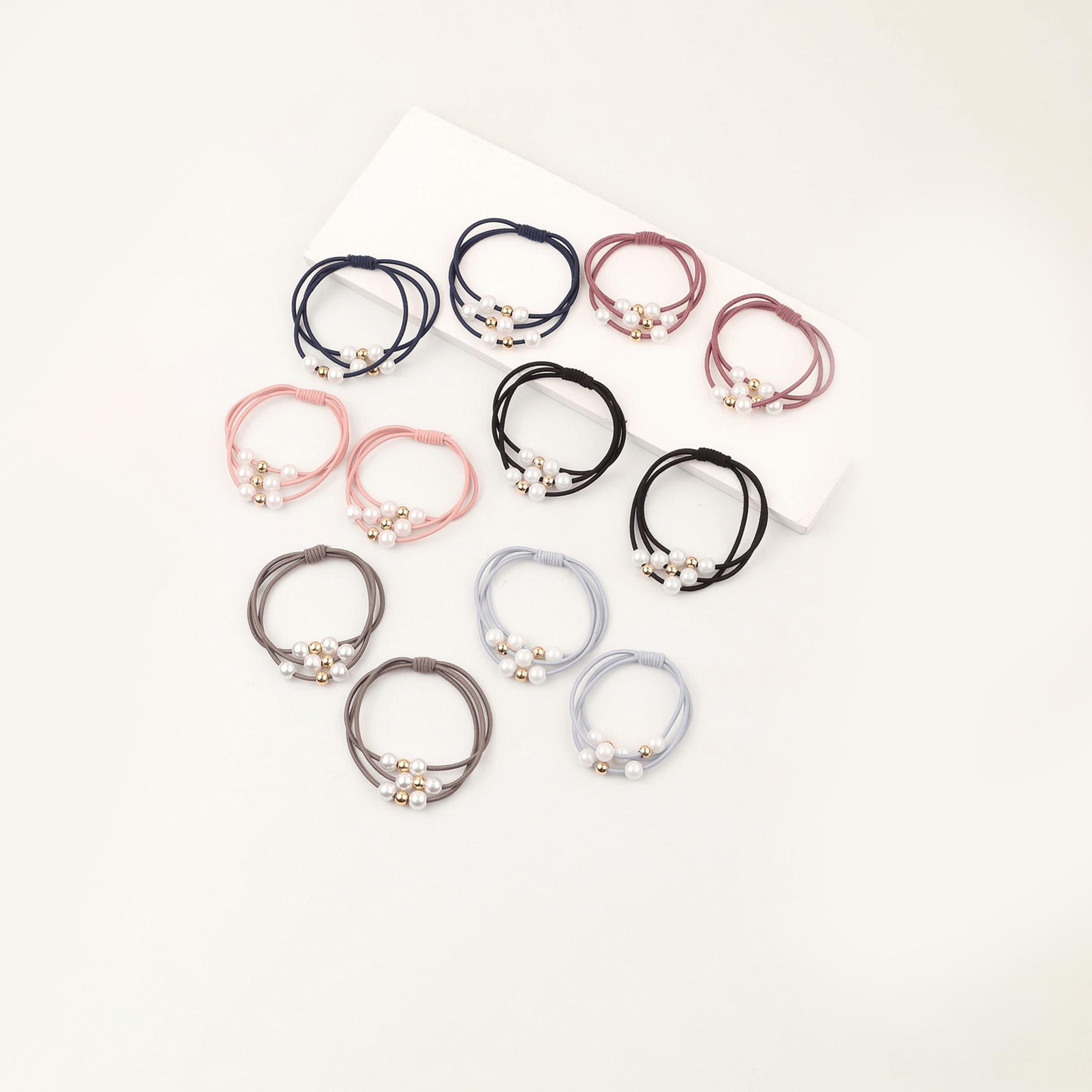 Take Two Set of 12 - Faux Pearl Hair Tie-women-hairaccessories-bands-image-3