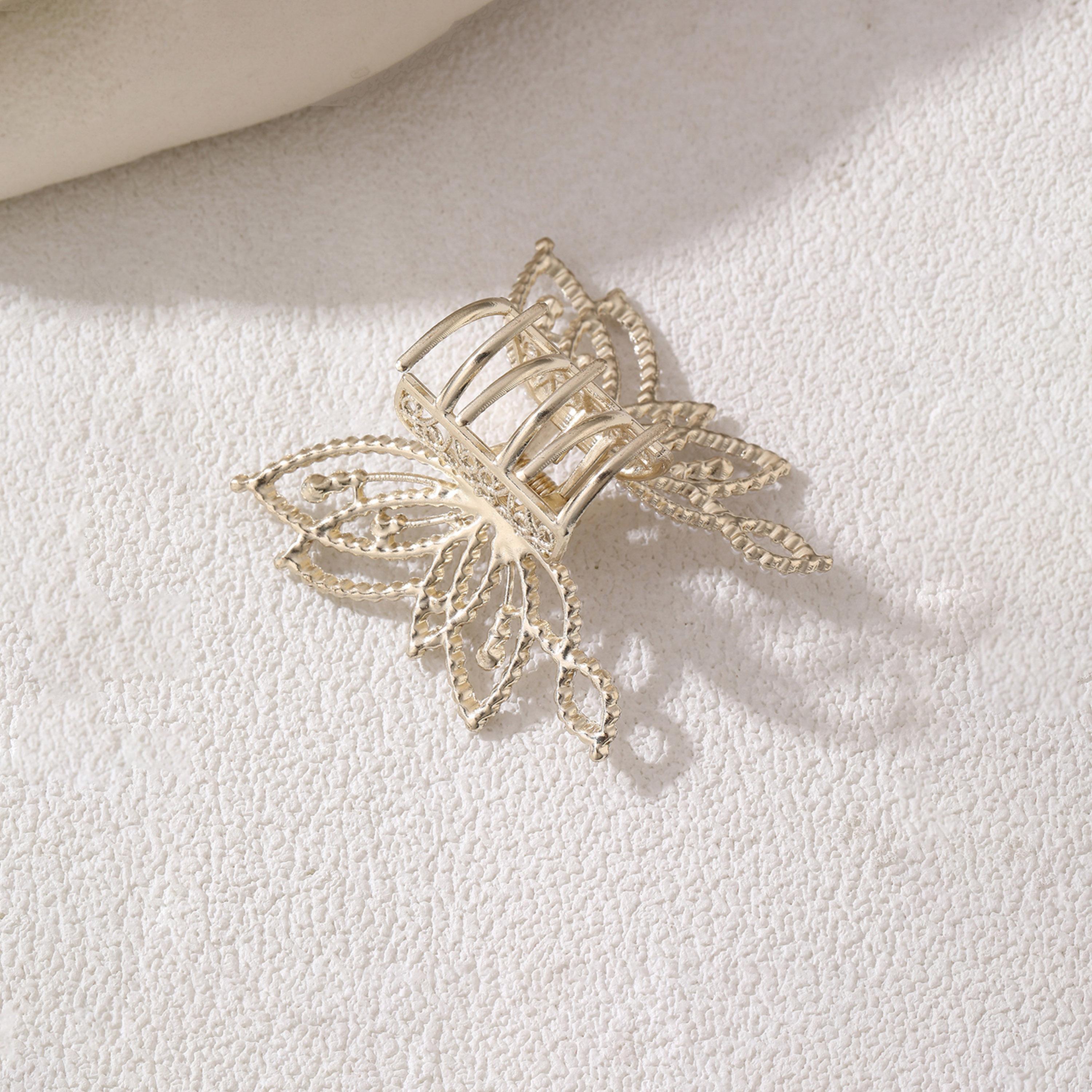 Take Two Butterfly Shape Faux Pearl Embellished Claw Clip-women-hairaccessories-clips-image-2