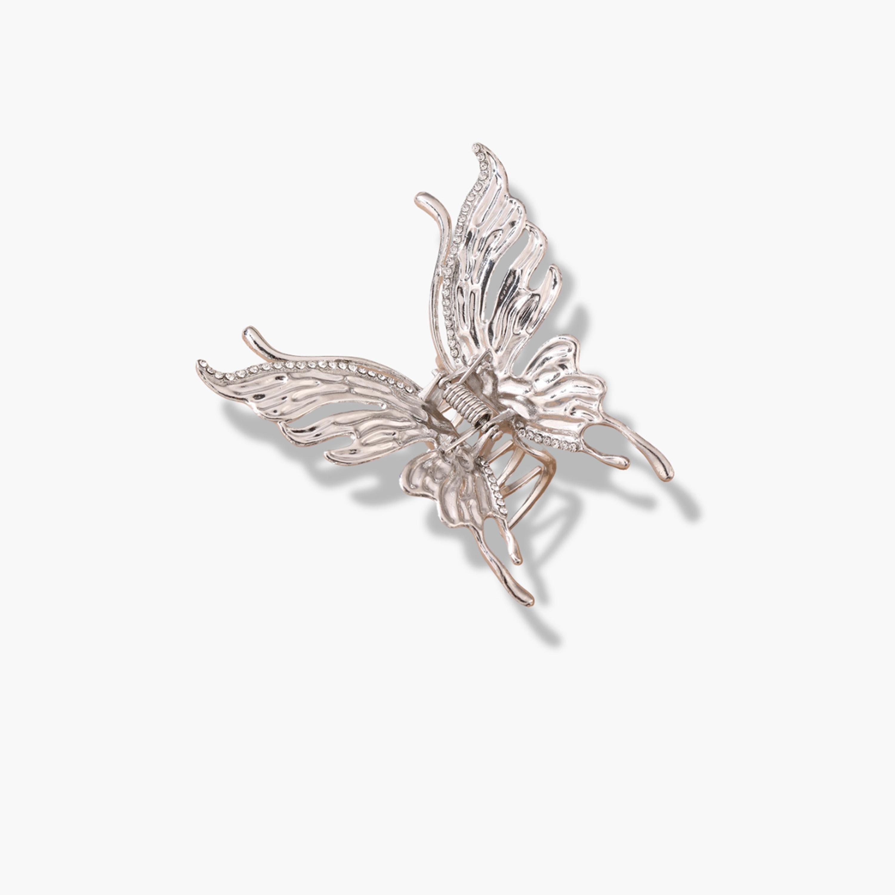 تيك تو - مشبك شعر  الفراشة الفضي-women-hairaccessories-clips-image-4