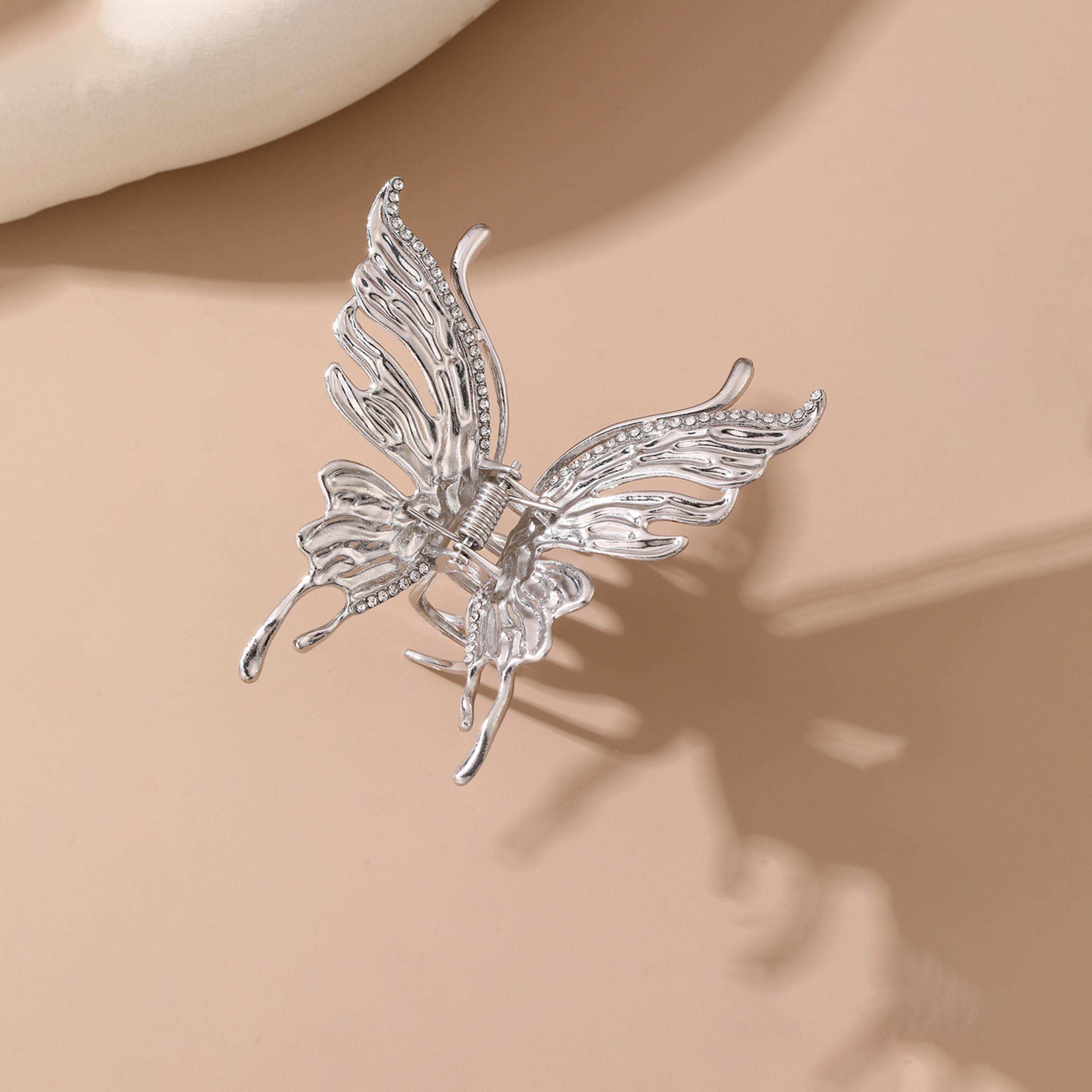 Take Two Silver Butterfly Claw Clip-women-hairaccessories-clips-image-3
