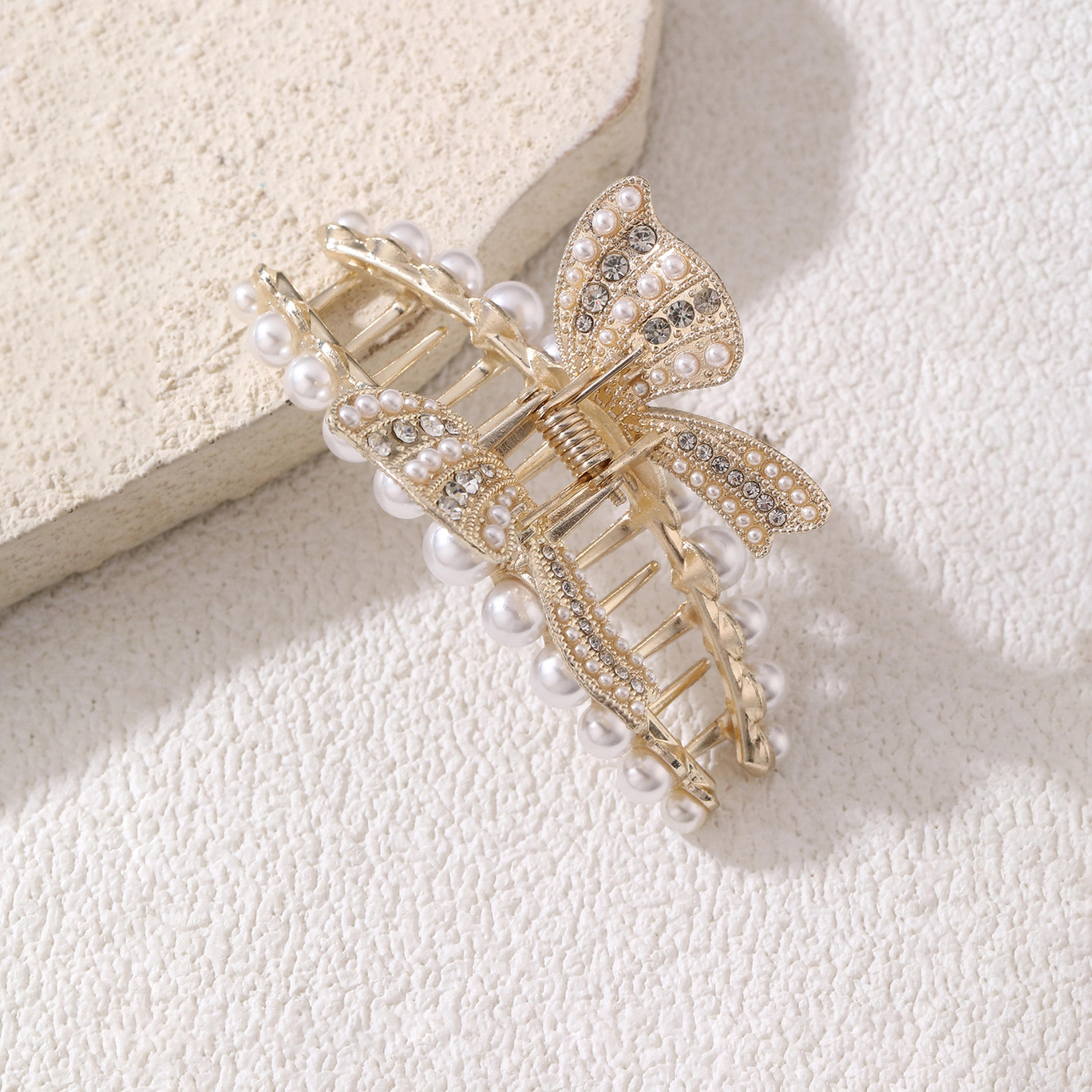 Take Two Bow Faux Pearl Embellished Claw Clip-women-hairaccessories-clips-image-1