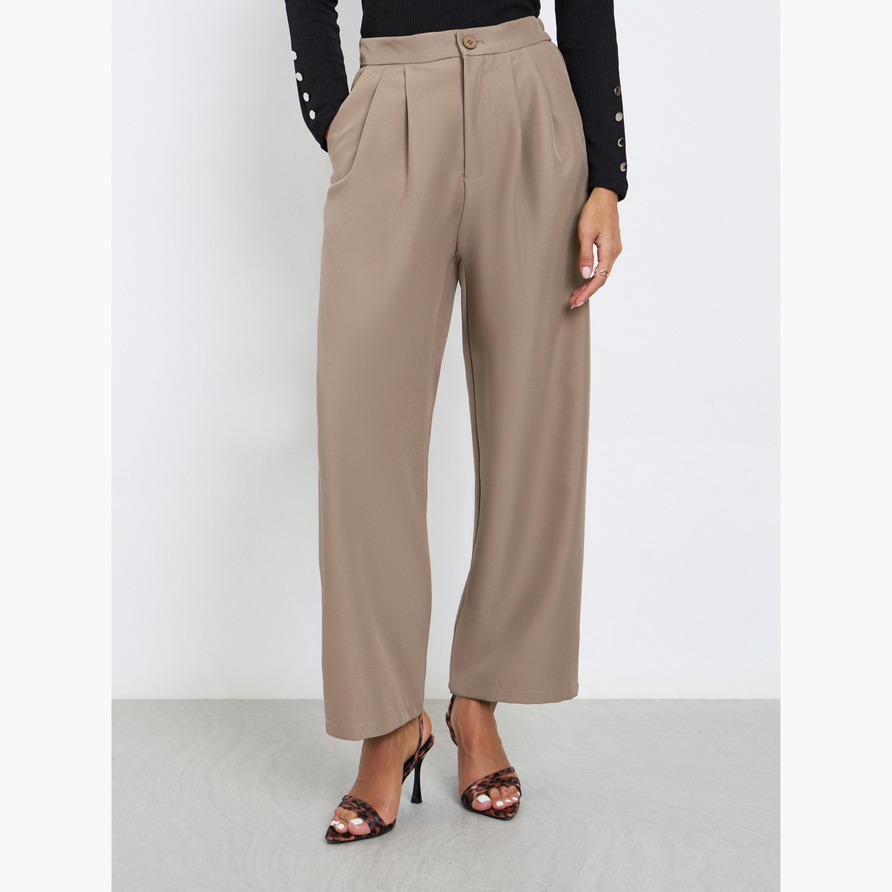 ستايلي - طقم بليزر وبنطال مفتوح من الأمام باللون البني للنساء-women-clothing-coordsets-image-4