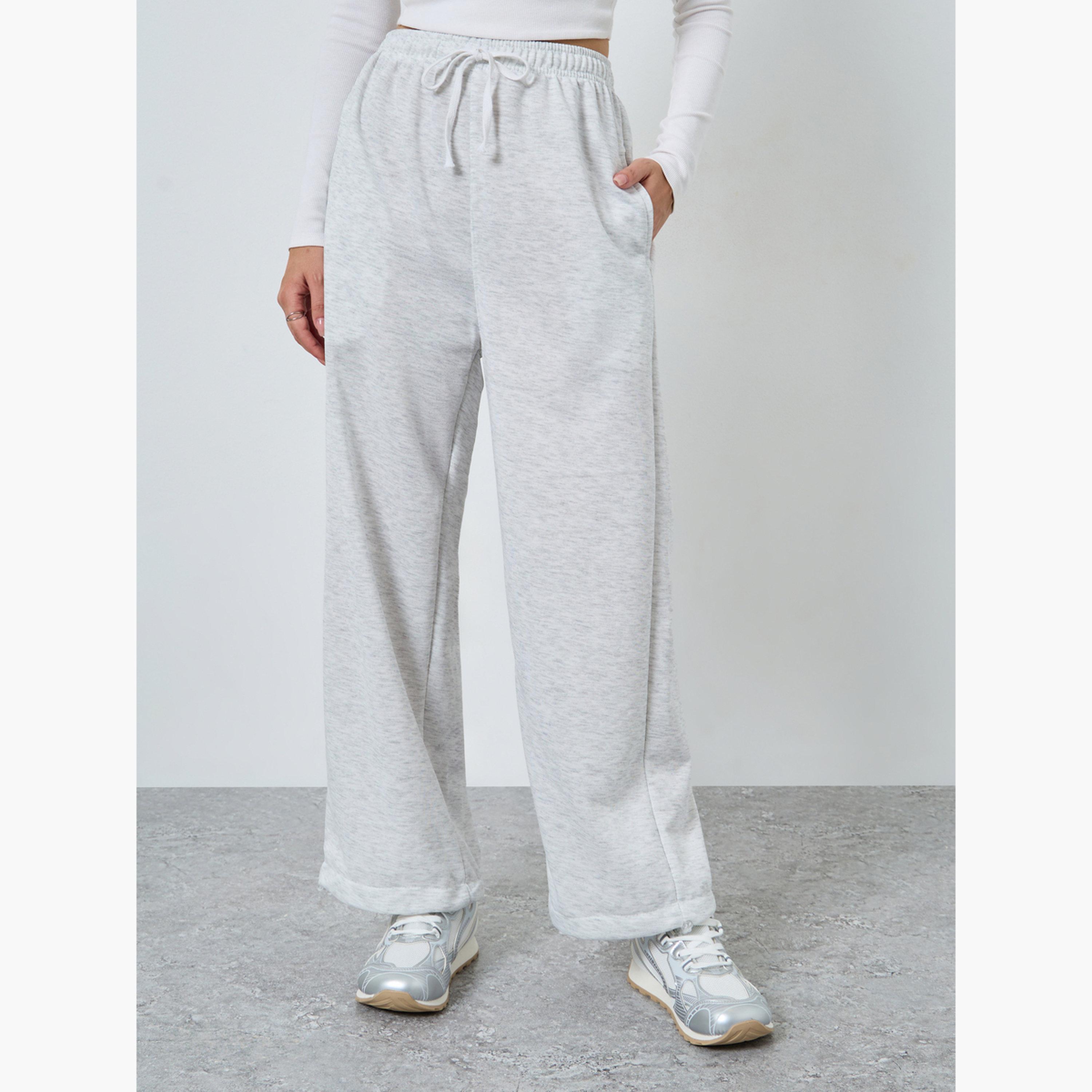 Styli Women Grey Solid Drawstring Waist Loose Fit Joggers-women-clothing-bottoms-joggers-image-1