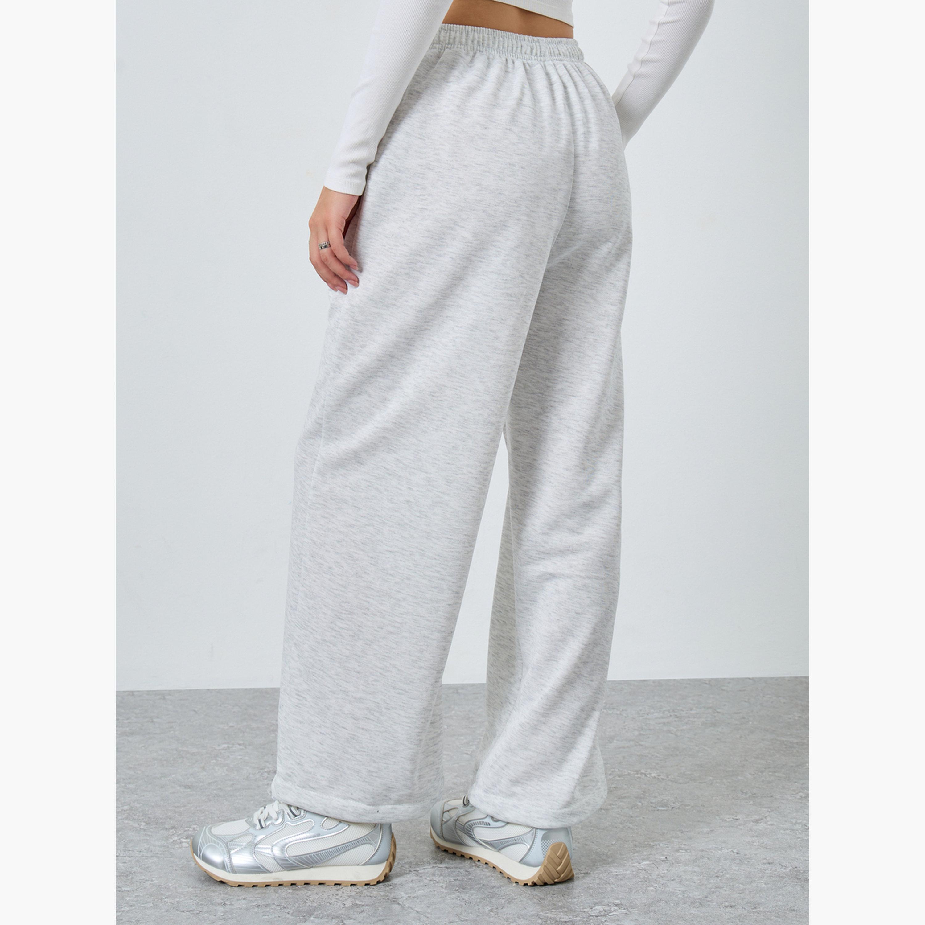 Styli Women Grey Solid Drawstring Waist Loose Fit Joggers-women-clothing-bottoms-joggers-image-5