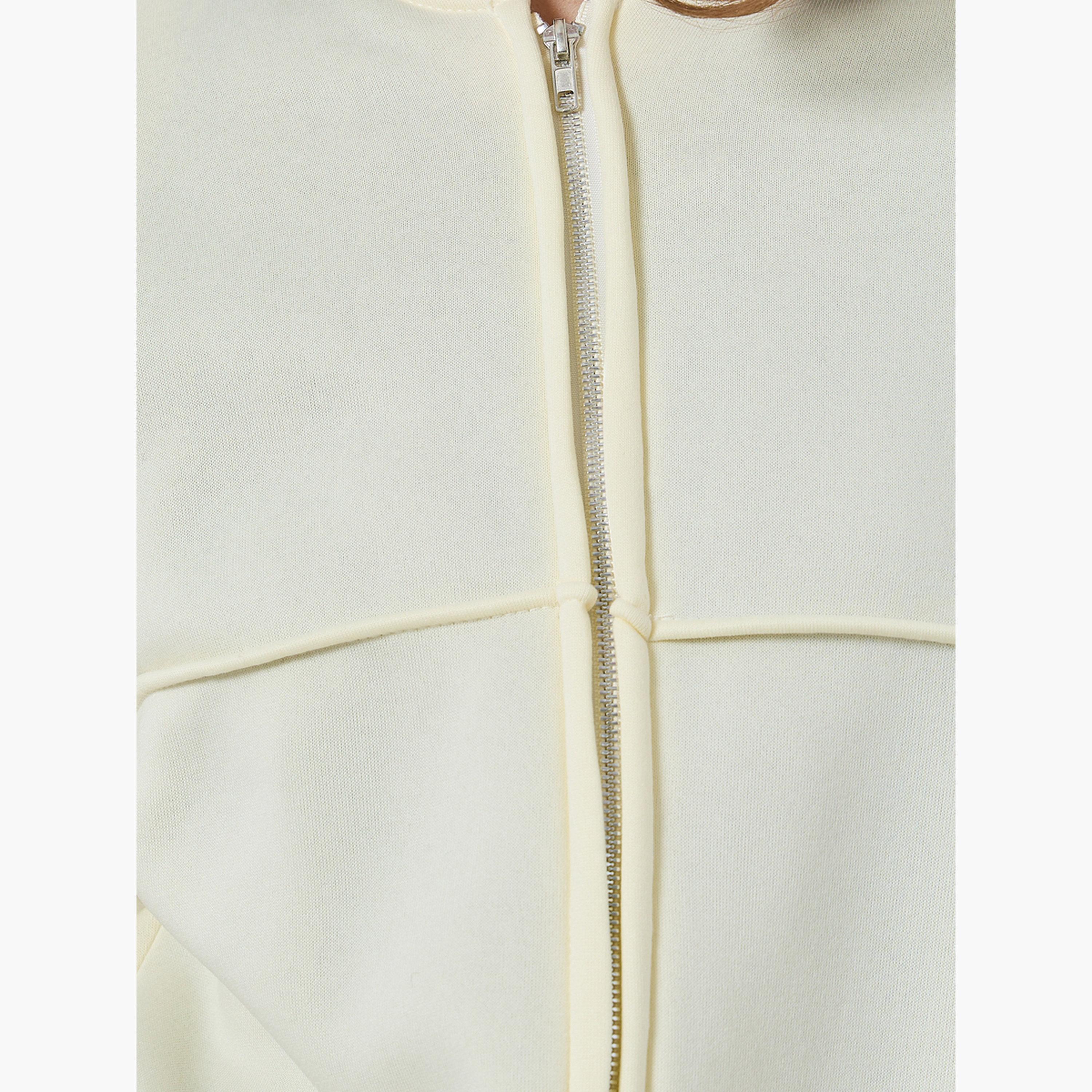 Styli Women Cream Regular Fit Zip Jacket and Pants Co-ords-women-clothing-coordsets-image-5