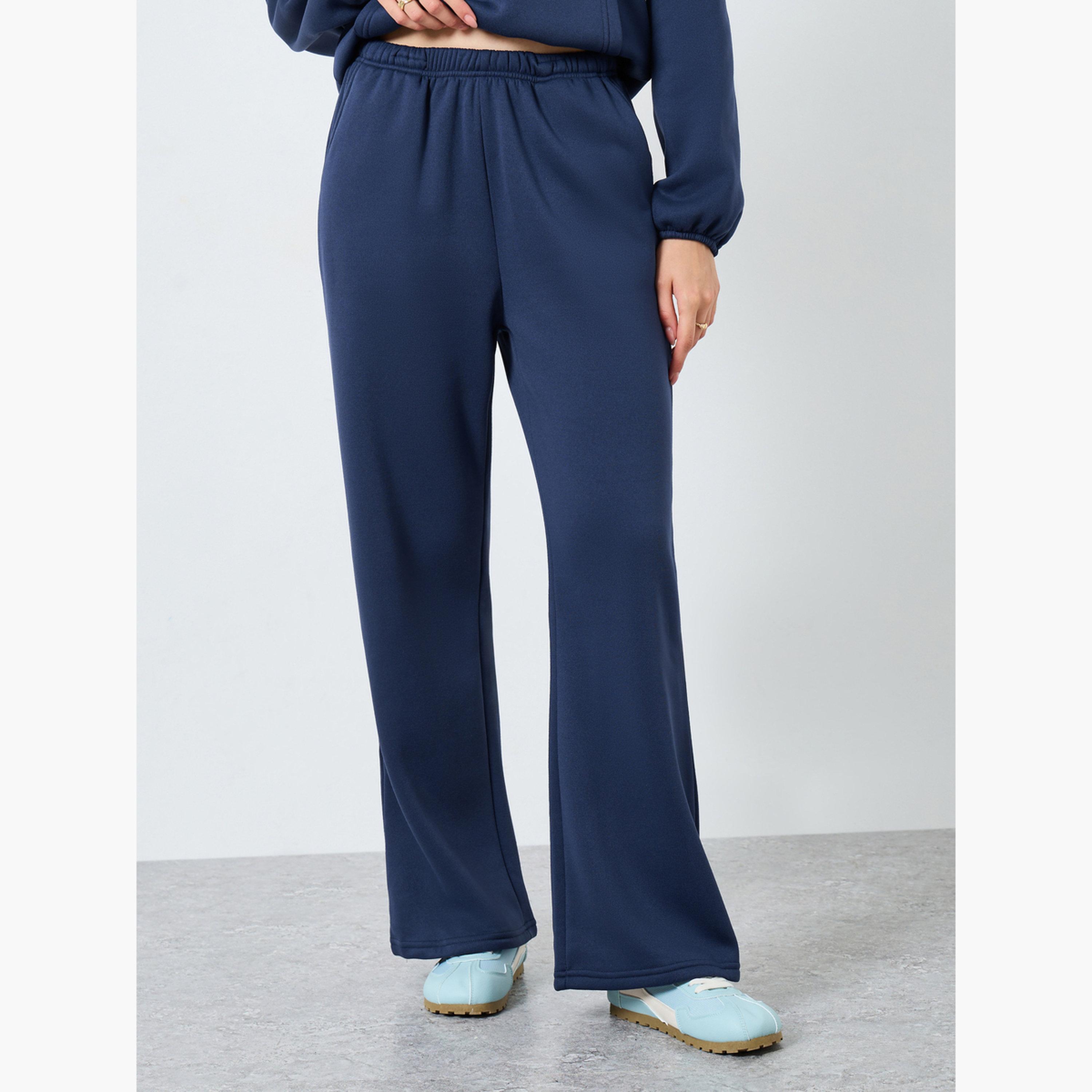 Styli Dark Blue Solid Hoodie and Joggers Co-Ords-women-clothing-coordsets-image-5