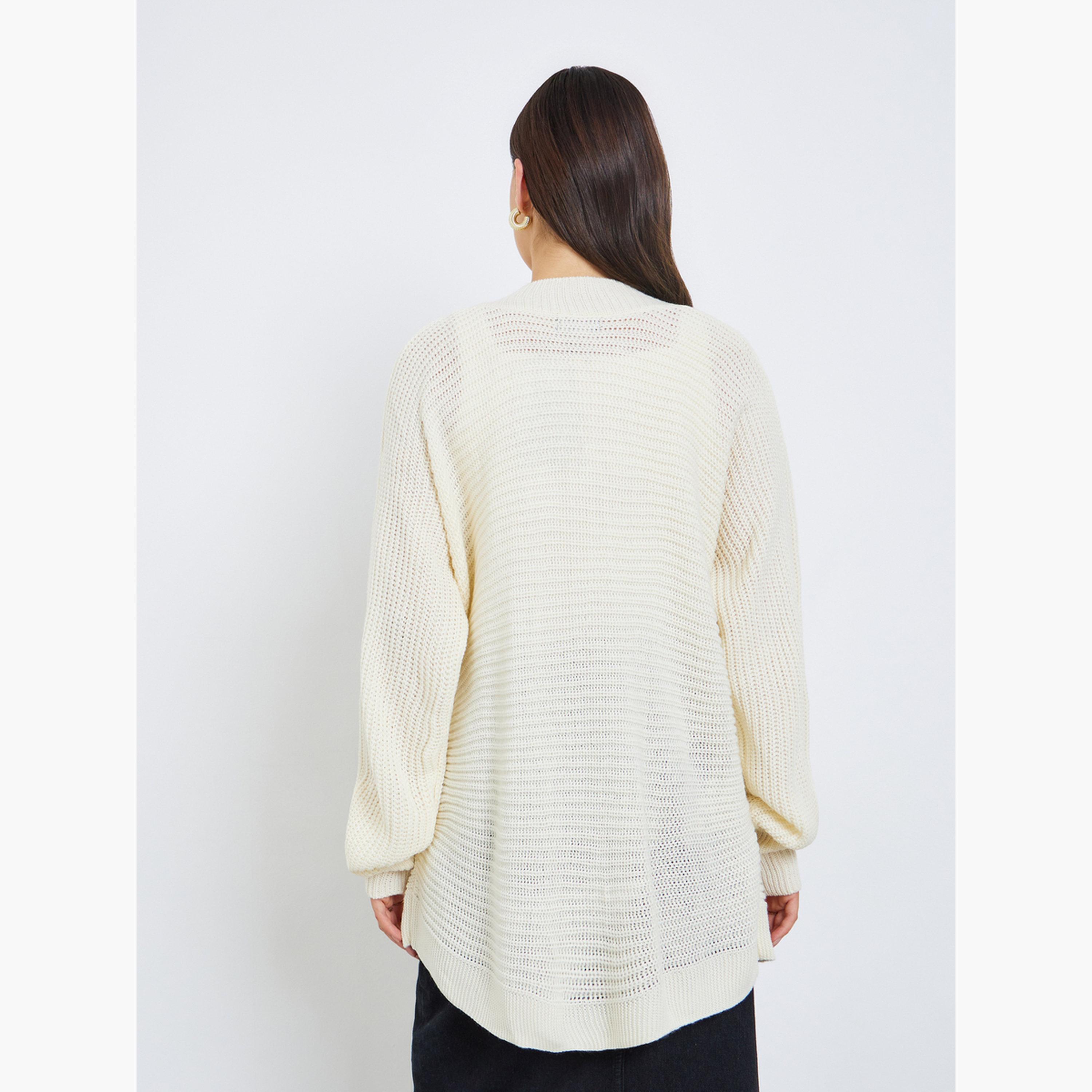 ستايلي - كارديغان نسائي بأكمام طويلة رقبة حرف V ومقاس واسع محبوك-women-winterwear-cardigansandjumpers-cardigans-image-4