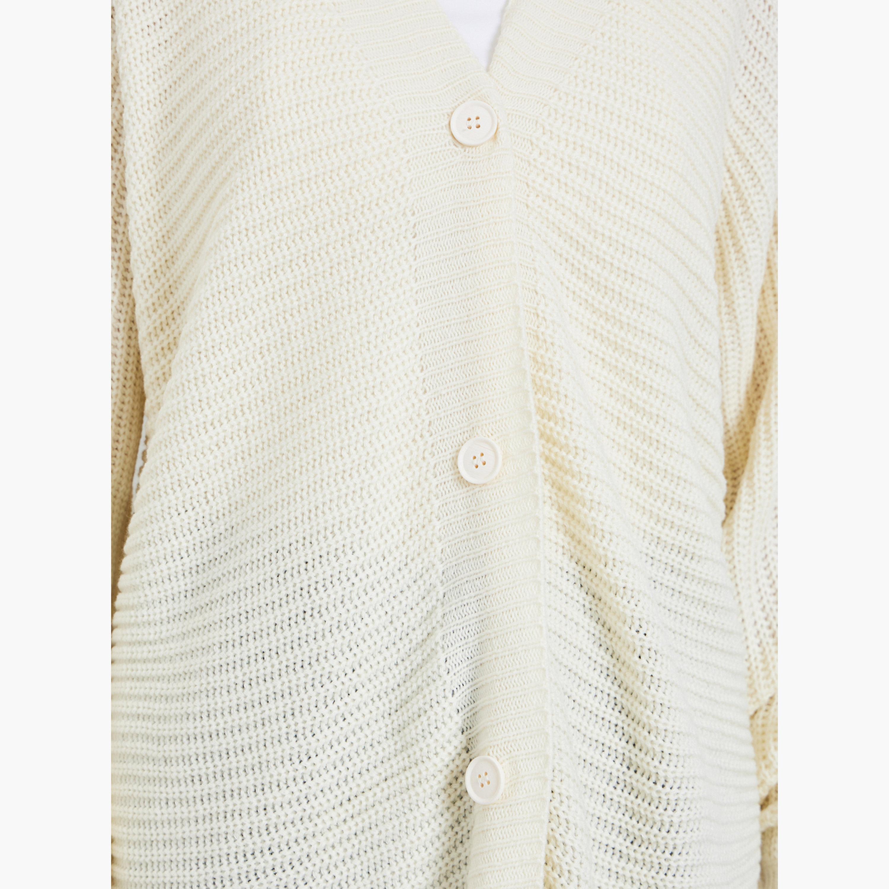 ستايلي - كارديغان نسائي بأكمام طويلة رقبة حرف V ومقاس واسع محبوك-women-winterwear-cardigansandjumpers-cardigans-image-5