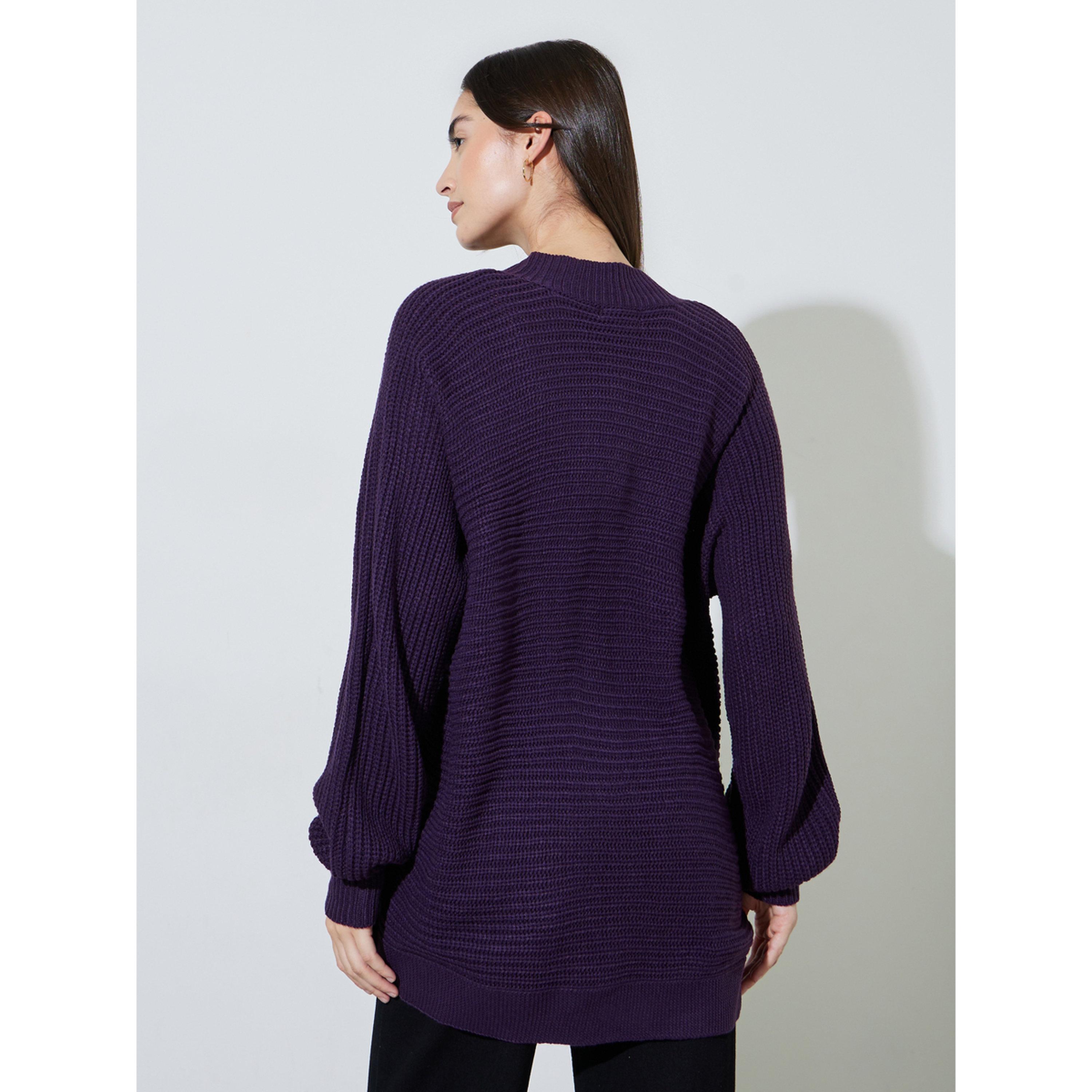 Styli Oversized Chunky Knit Button Down Cardigan-women-winterwear-cardigansandjumpers-cardigans-image-4
