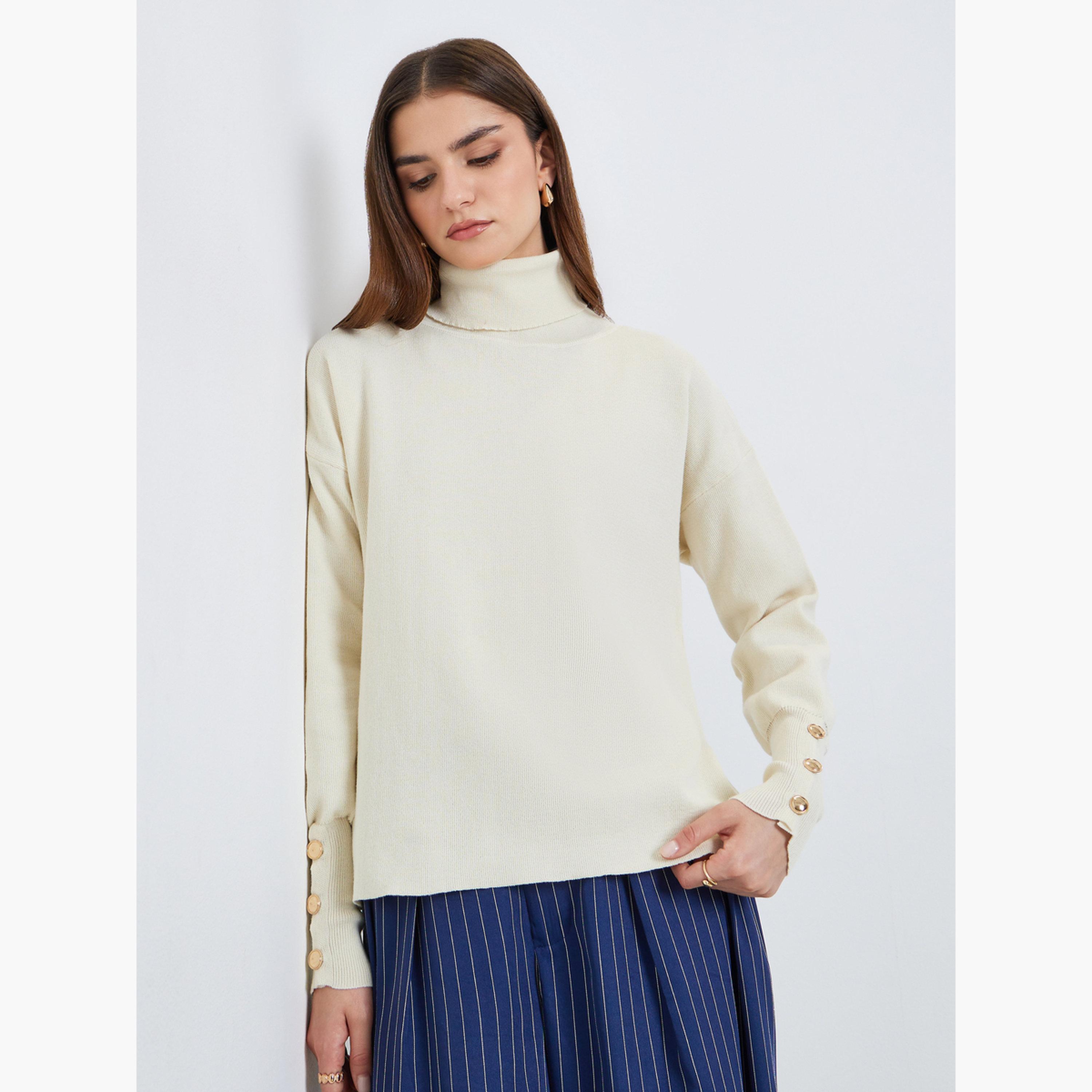 سويتر بياقة عالية وبقصة واسعة-women-clothing-cardigansandjumpers-jumpers-image-1