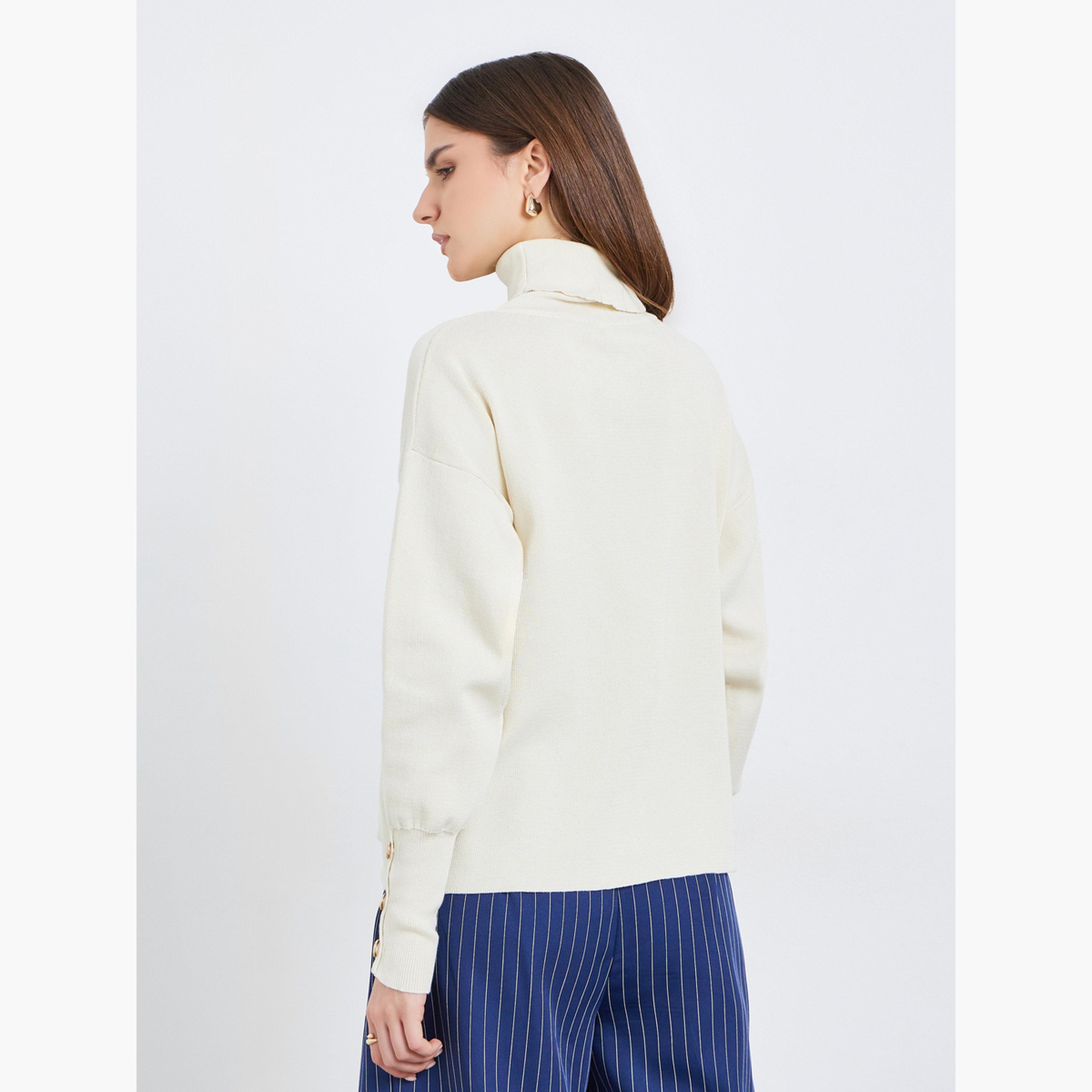 Styli Women Off-White Oversized Turtle Neck Sweater-women-clothing-cardigansandjumpers-jumpers-image-5