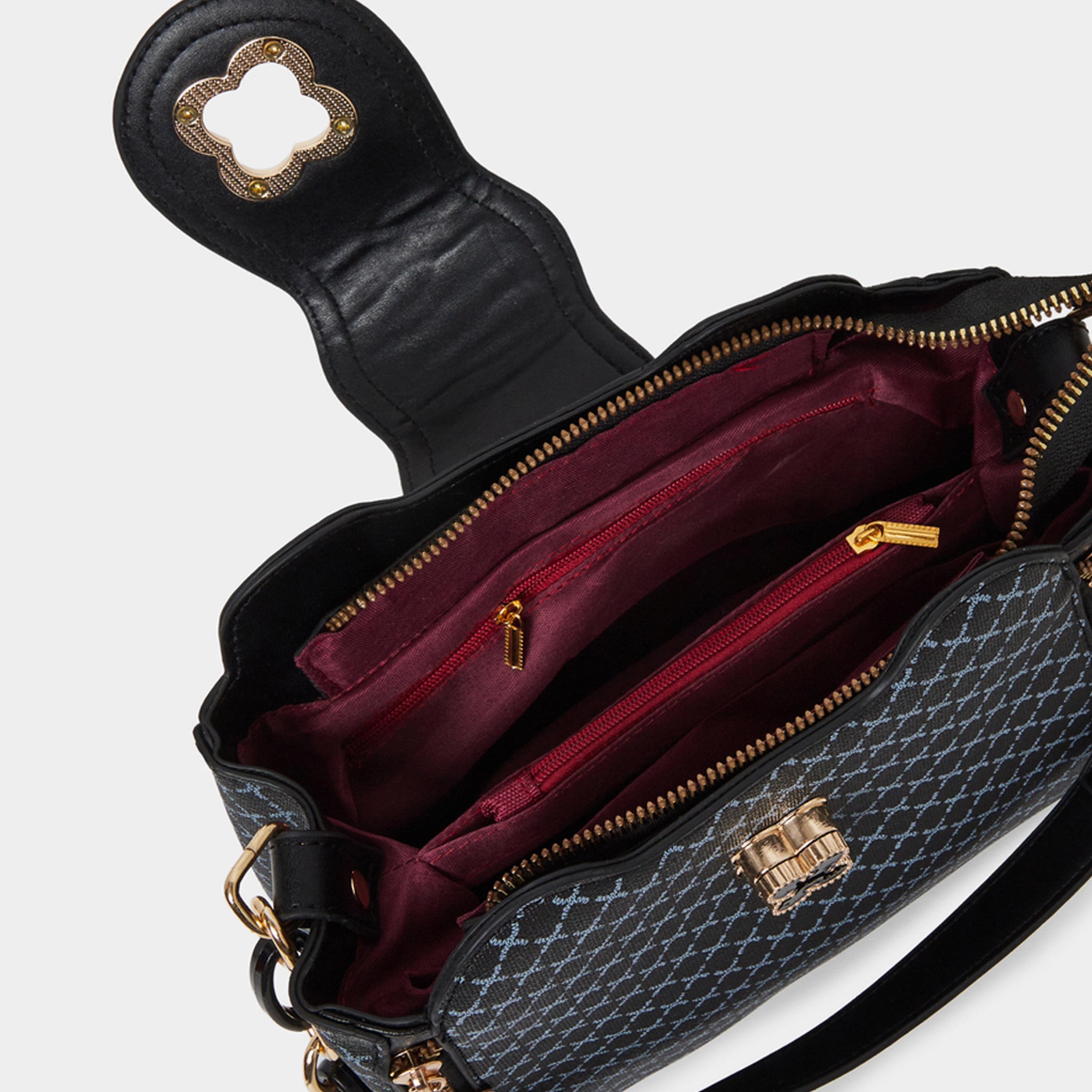 Take Two Printed Zip Detail Chain Strap Shoulder Bag-women-bagsandwallets-handbags-image-3