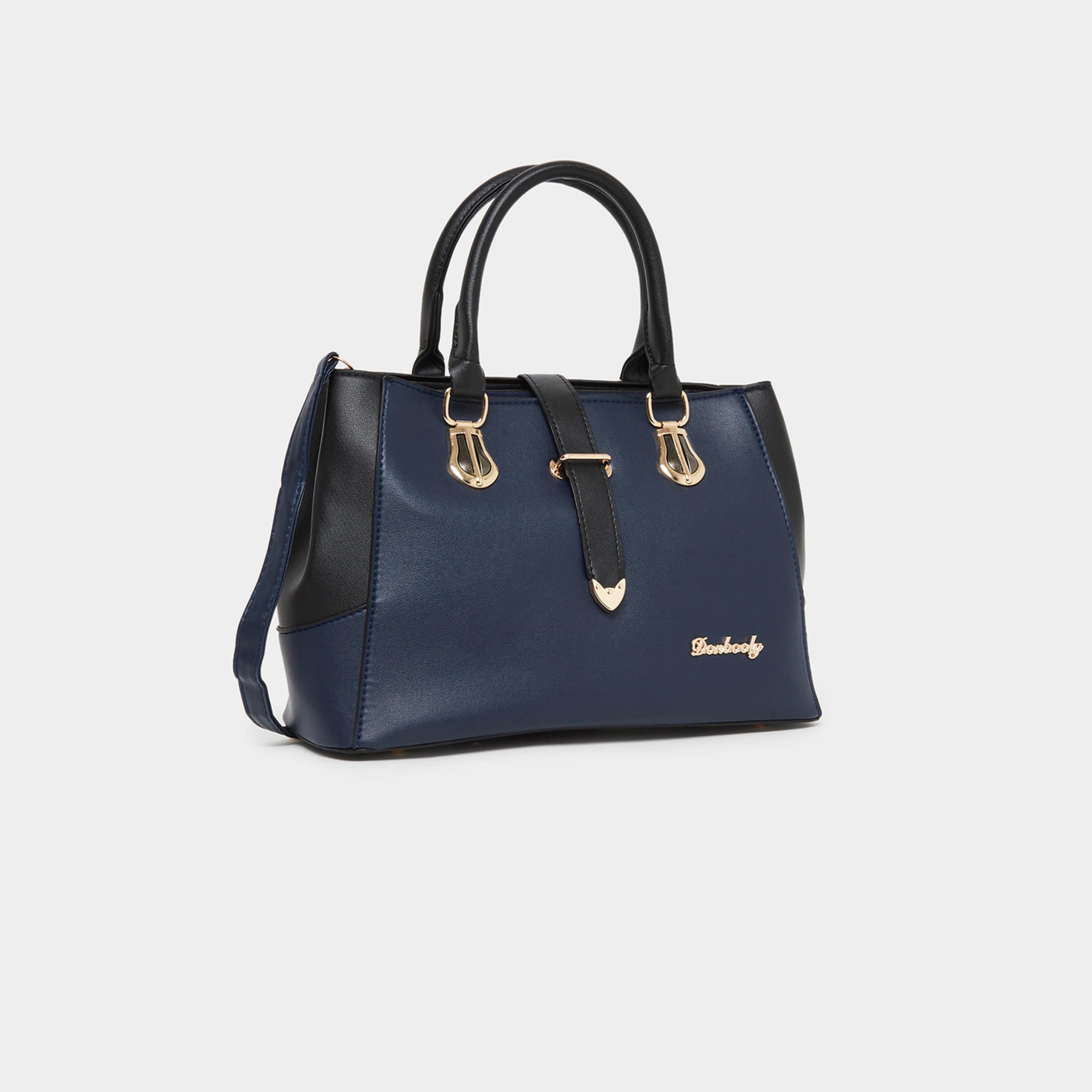 تيك تو - شنطة يد بلوحة متباينة ومقابض مزدوجة-women-bagsandwallets-handbags-image-1