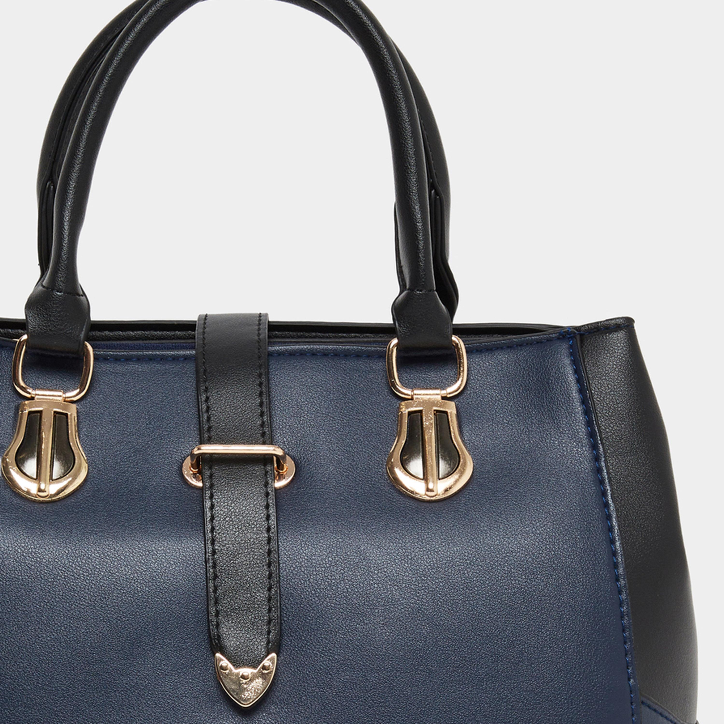 تيك تو - شنطة يد بلوحة متباينة ومقابض مزدوجة-women-bagsandwallets-handbags-image-4