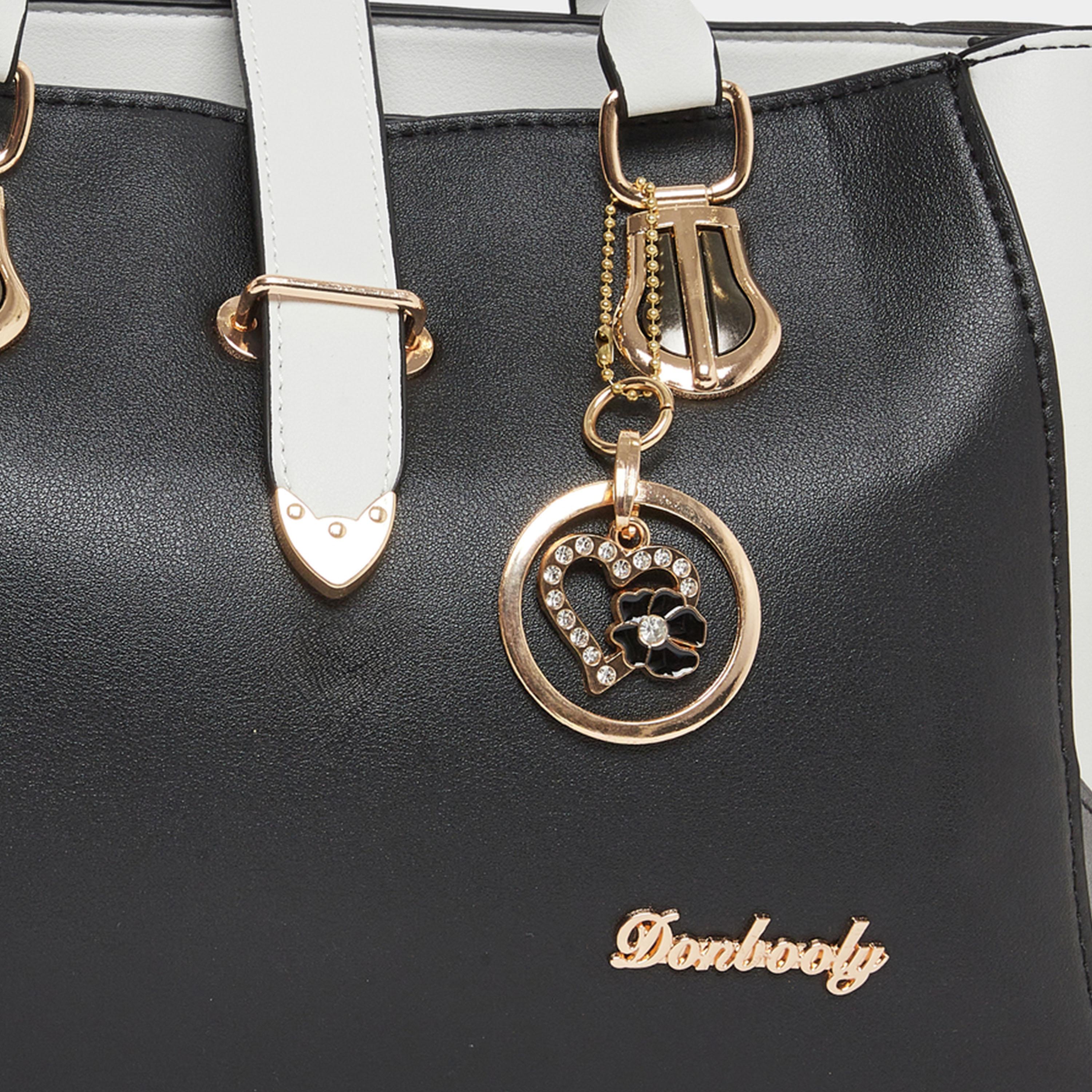 تيك تو - شنطة يد سوداء اللون مع سحر متدلي-women-bagsandwallets-handbags-image-2
