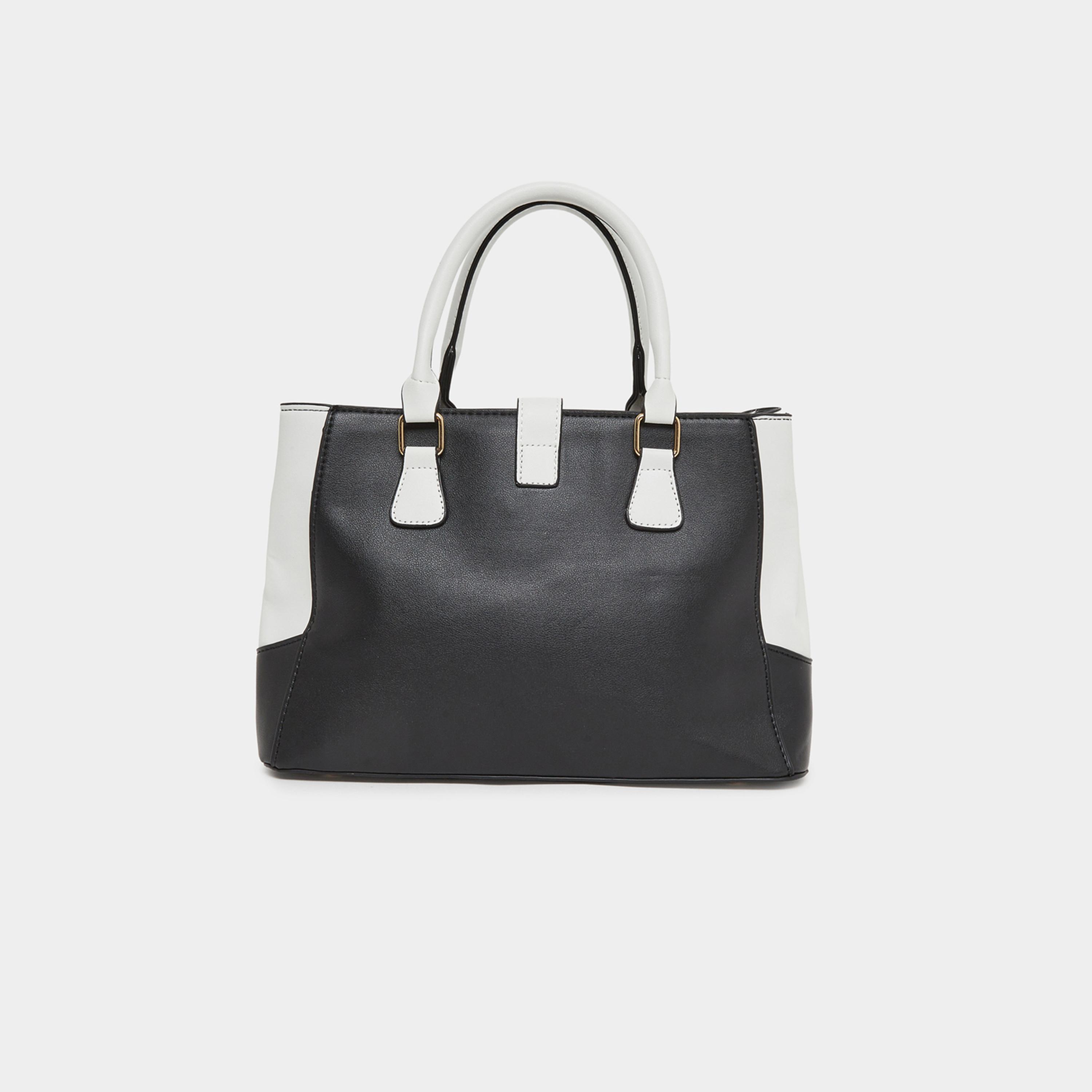 Take Two Black Color Block Handbag with Drop Charm-women-bagsandwallets-handbags-image-3