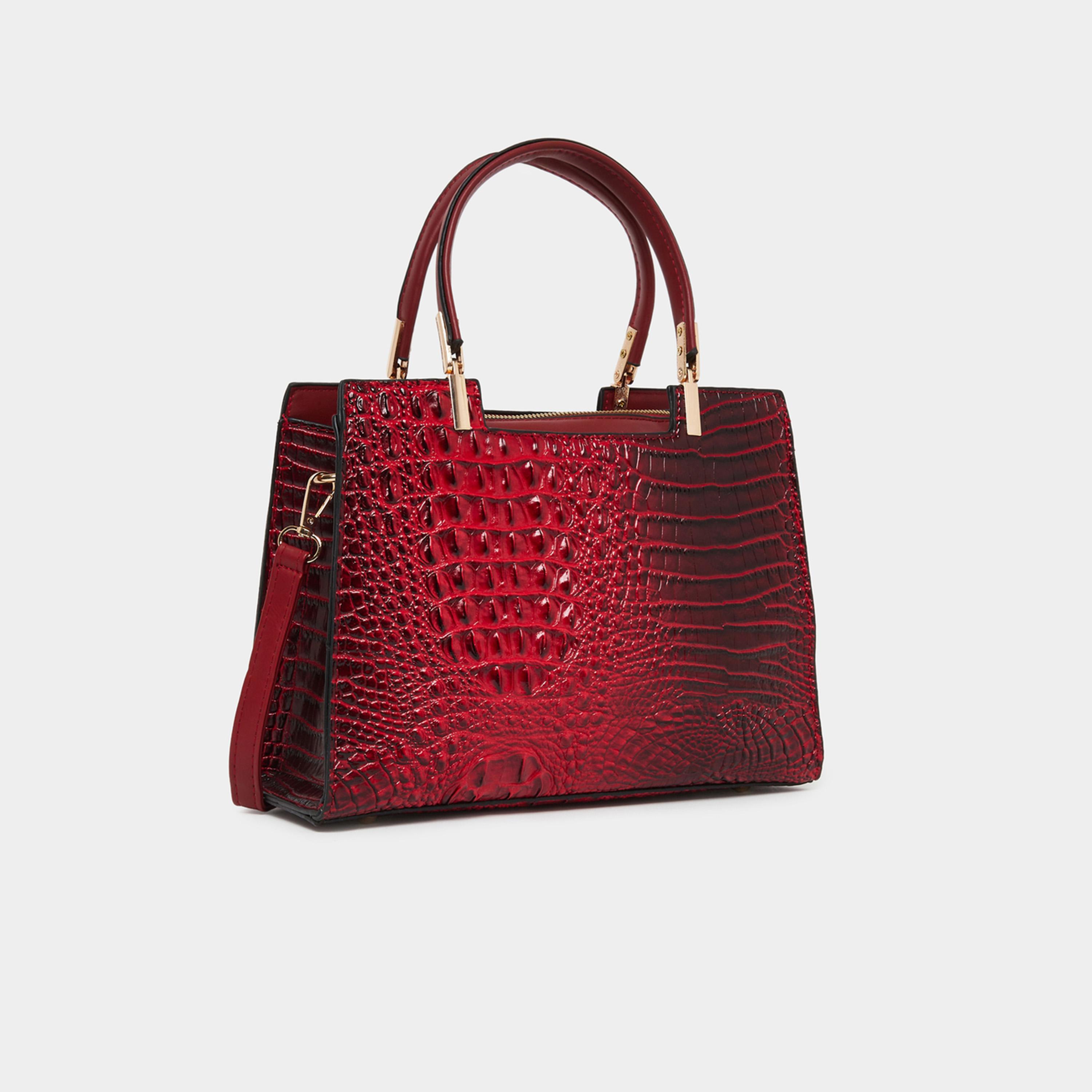 Take Two Croc Textured Double Top Handle Handbag-women-bagsandwallets-handbags-image-2