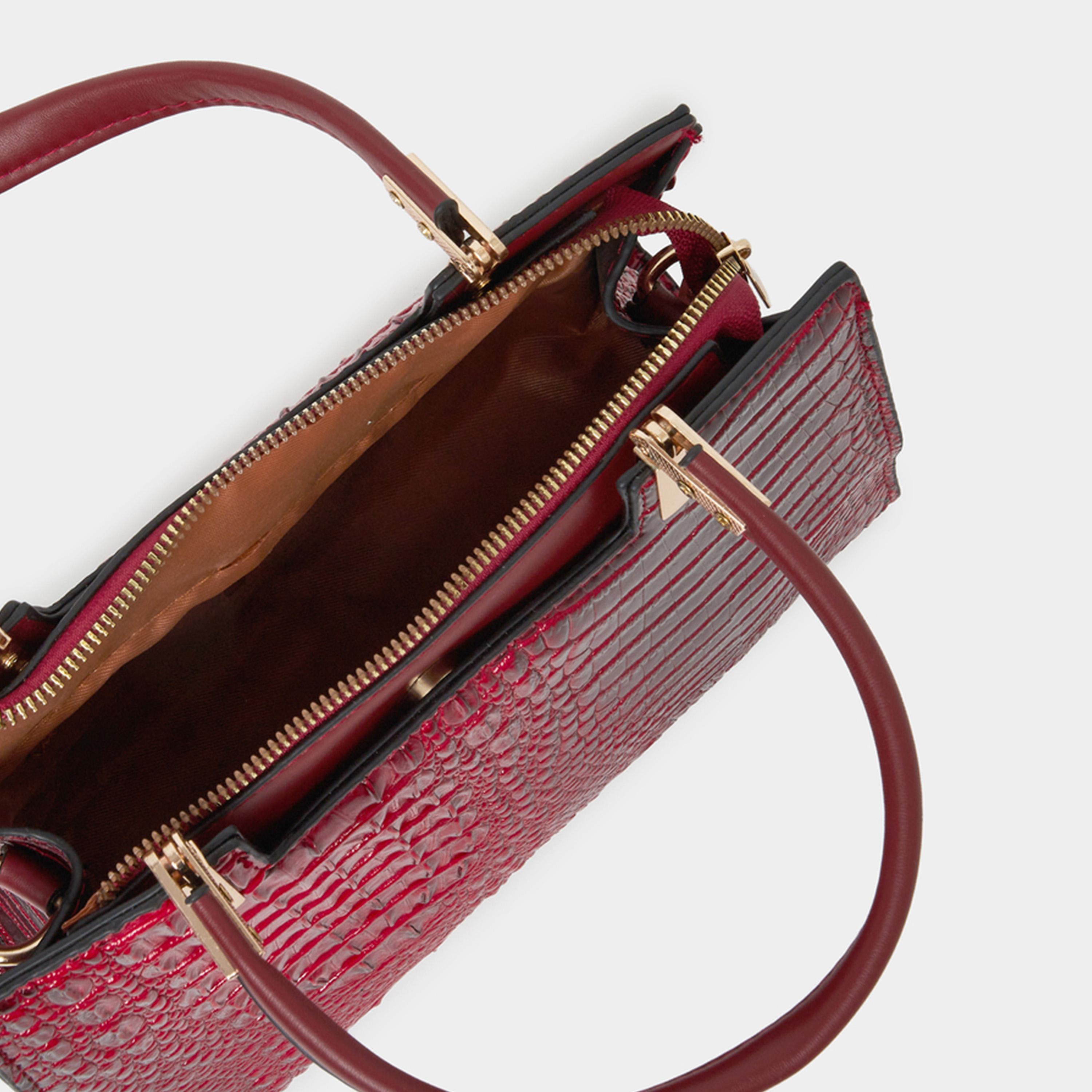 Take Two Croc Textured Double Top Handle Handbag-women-bagsandwallets-handbags-image-4