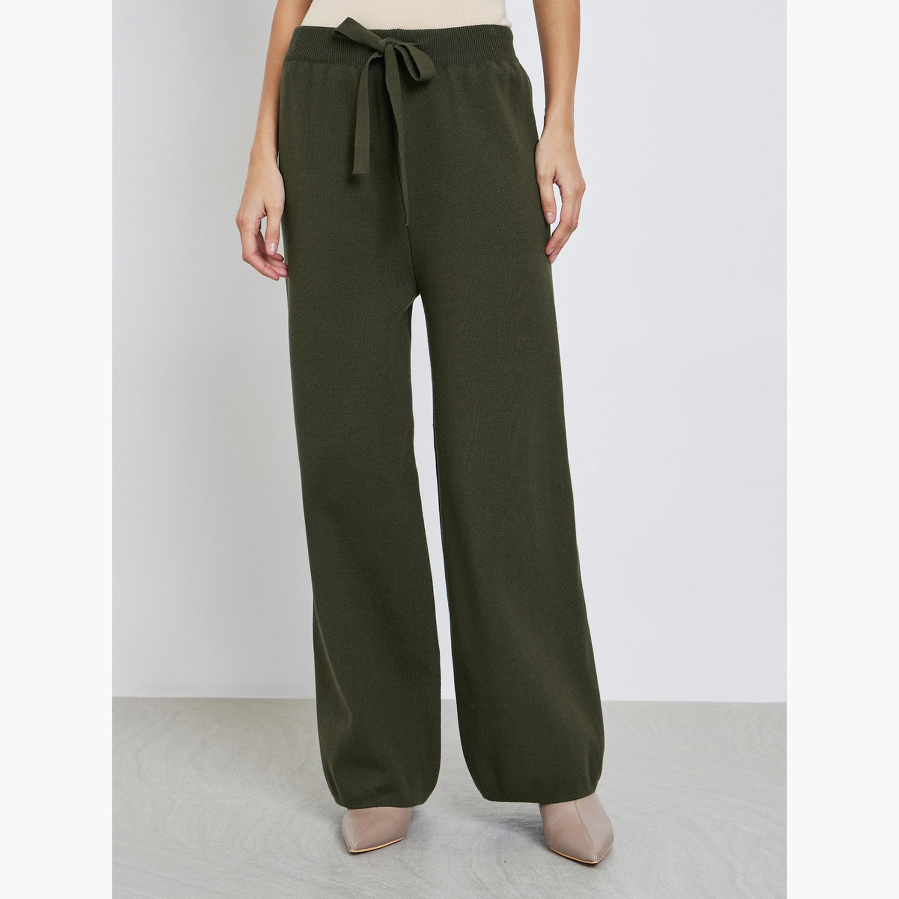 Styli Olive Knitted Sweater and Pants Co-ords-women-clothing-coordsets-image-5