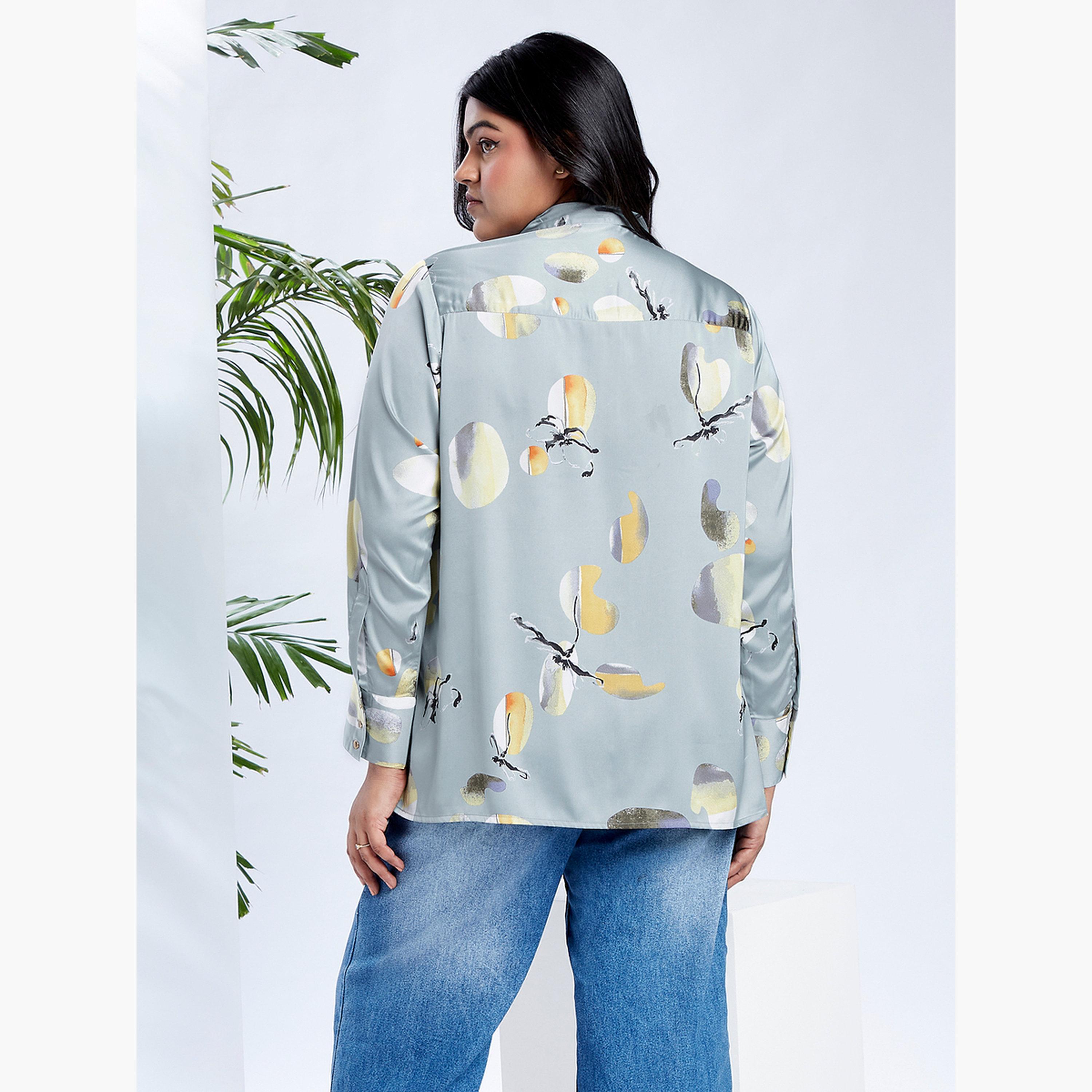 غلوبوس × ستايلي - قميص مطبوع بأكمام طويلة وحجم كبير-women-clothing-shirtsandblouses-shirts-image-3