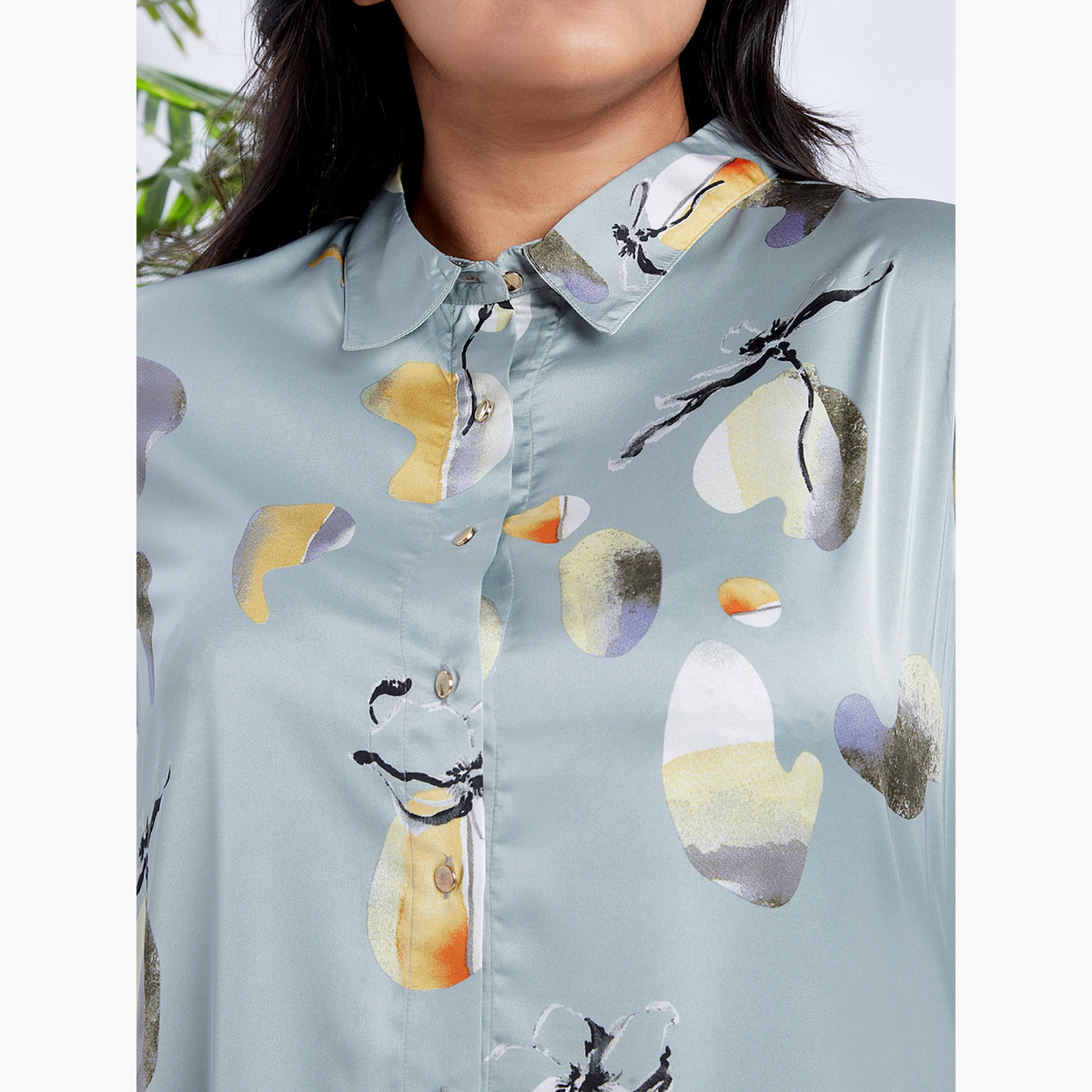 Globus X Styli Plus Size Long Sleeve Printed Shirt-women-clothing-shirtsandblouses-shirts-image-4