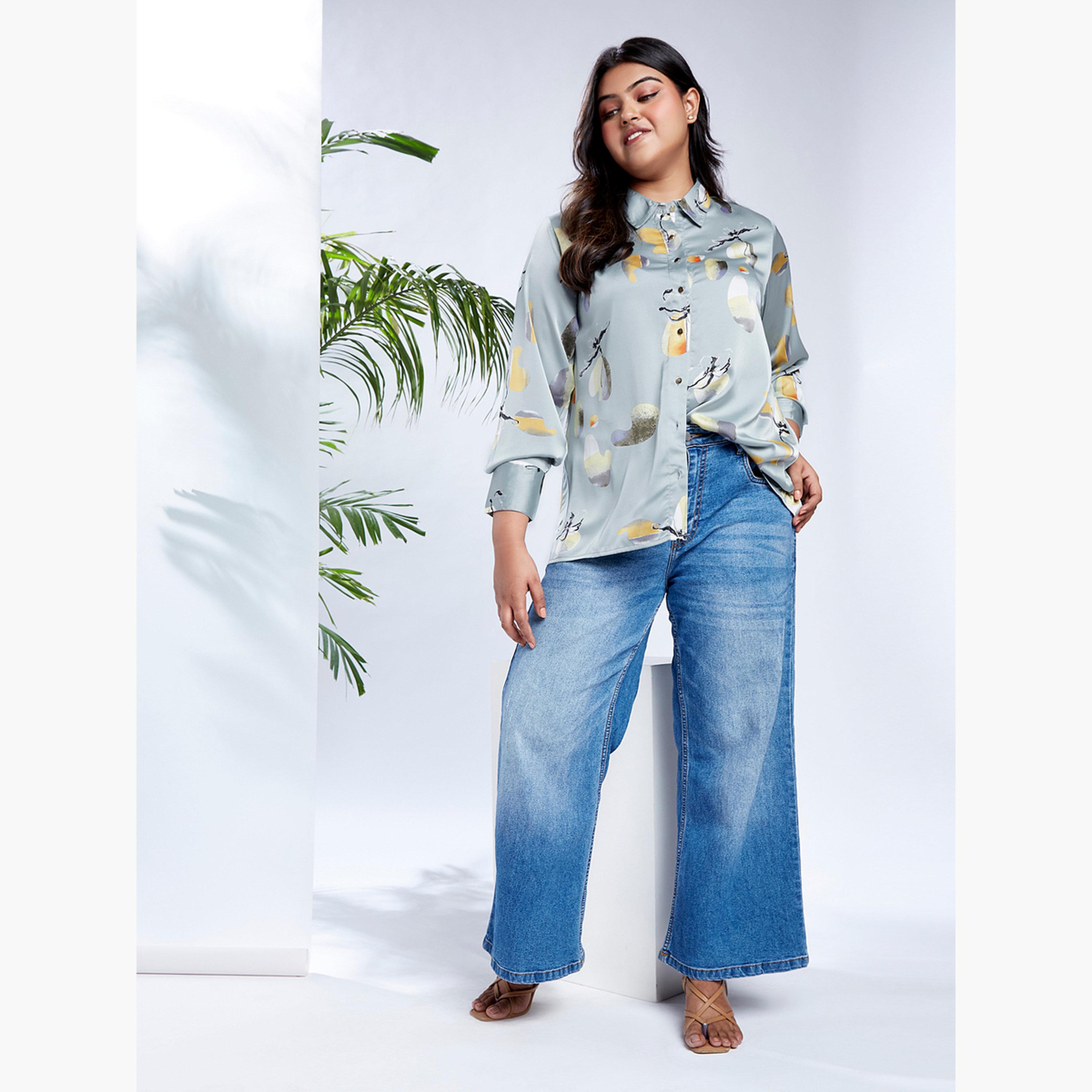 Globus X Styli Plus Size Long Sleeve Printed Shirt-women-clothing-shirtsandblouses-shirts-image-5