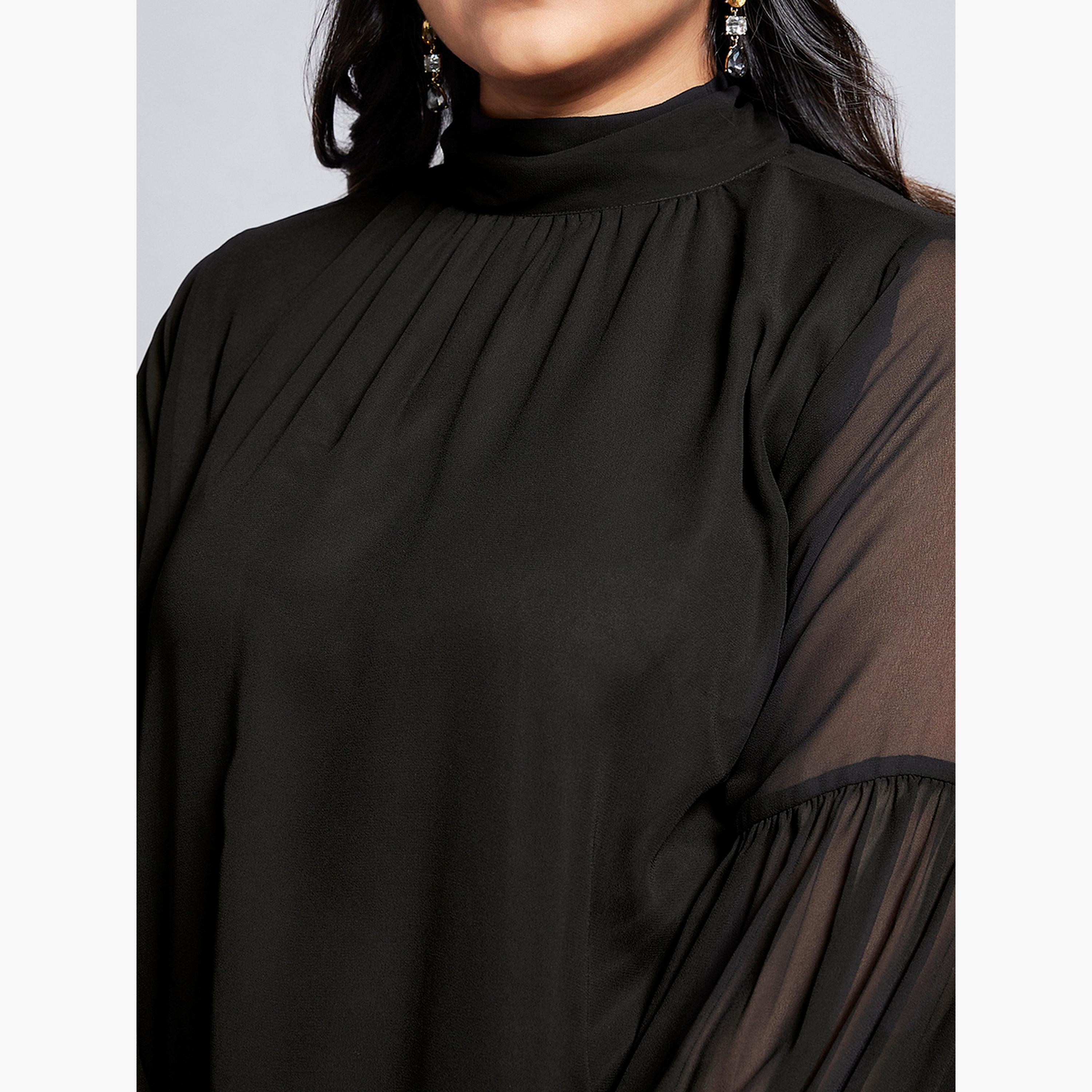 Globus X Styli Plus Size Black Georgette Blouse-women-clothing-shirtsandblouses-blouses-image-4