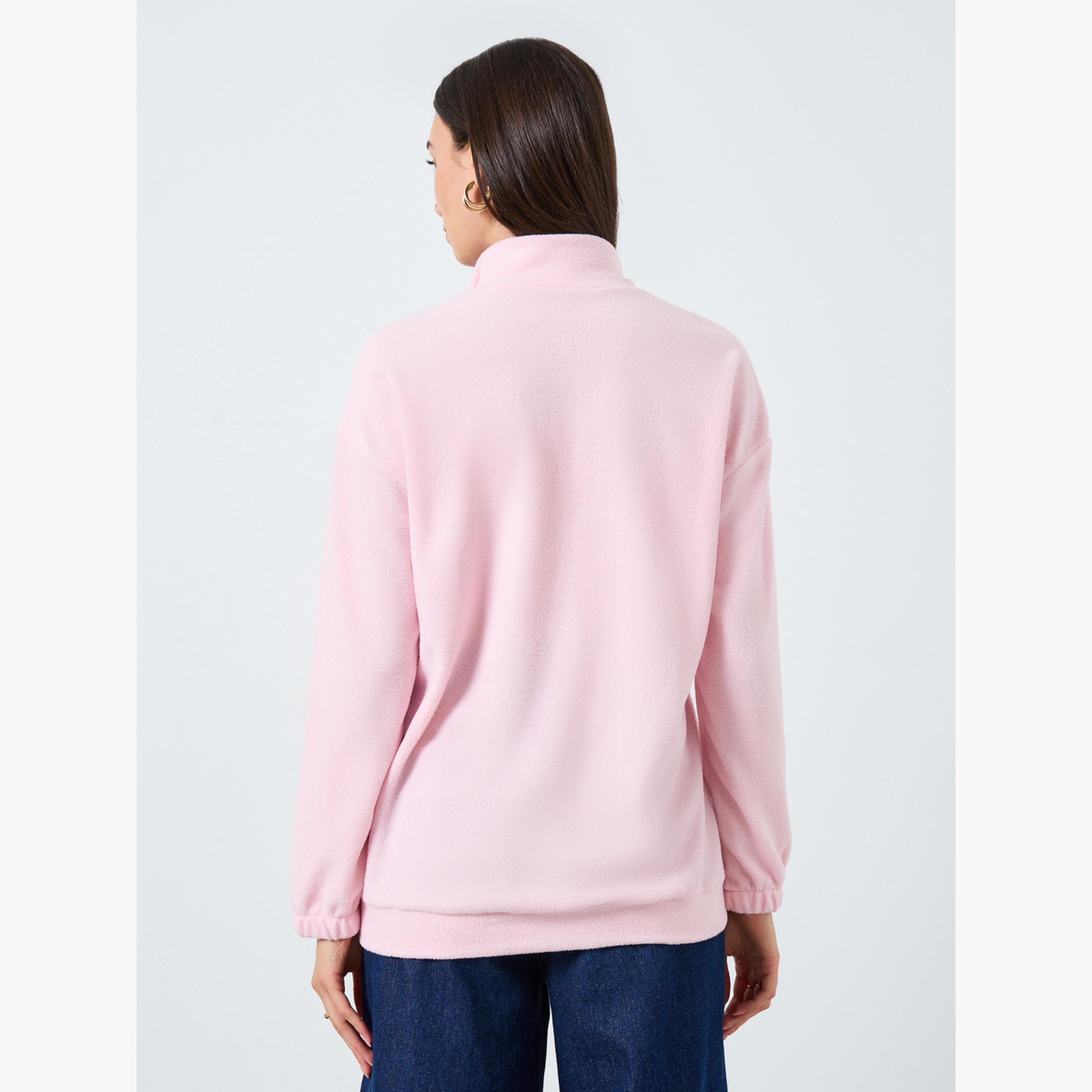 Styli Solid Collared Long Sleeves Women's Sweatshirt-women-winterwear-hoodiesandsweatshirts-sweatshirts-image-4