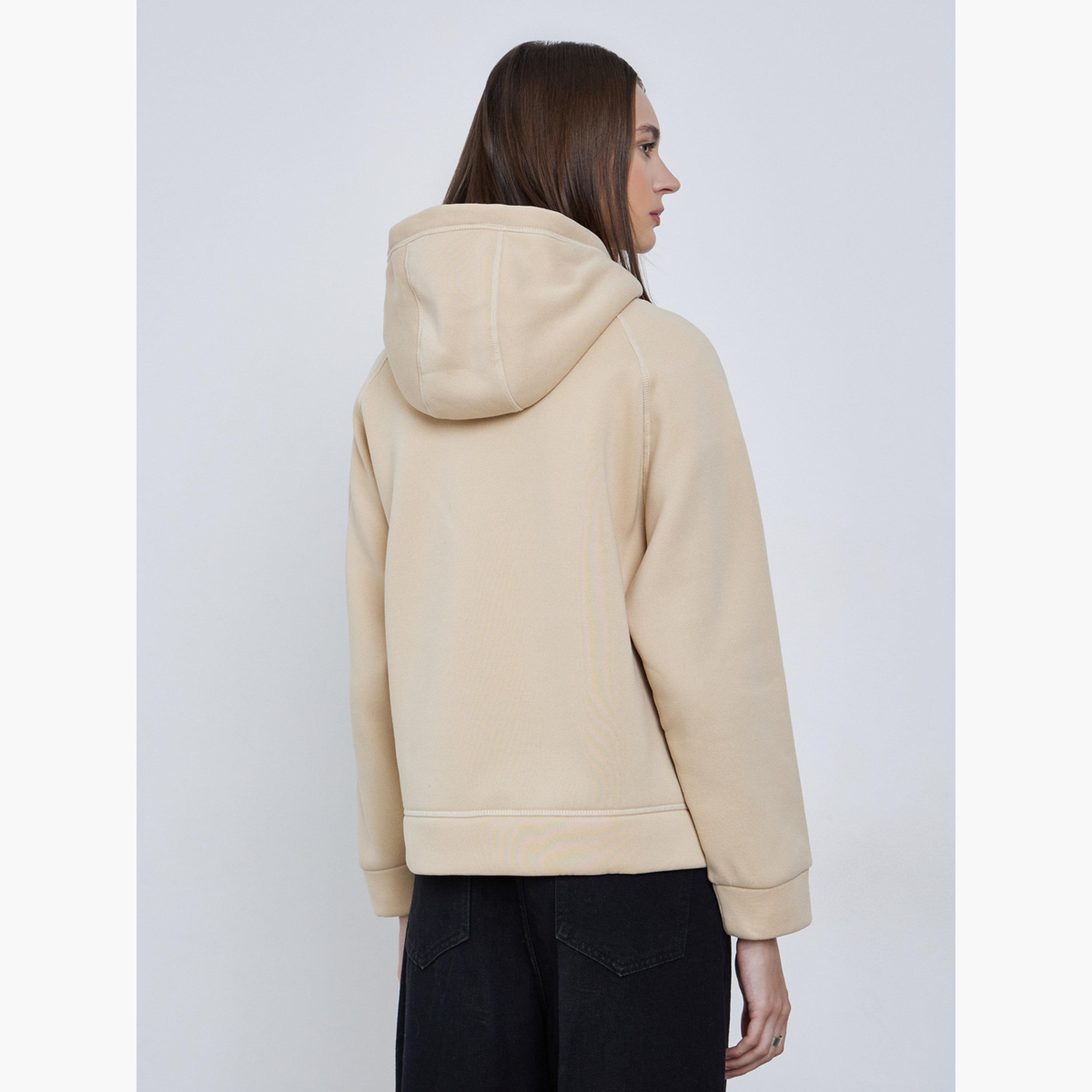 ستايلي - جاكيت بيج بغطاء رأس وسحاب مع خياطة متشابكة-women-winterwear-coatsandjackets-jackets-image-4