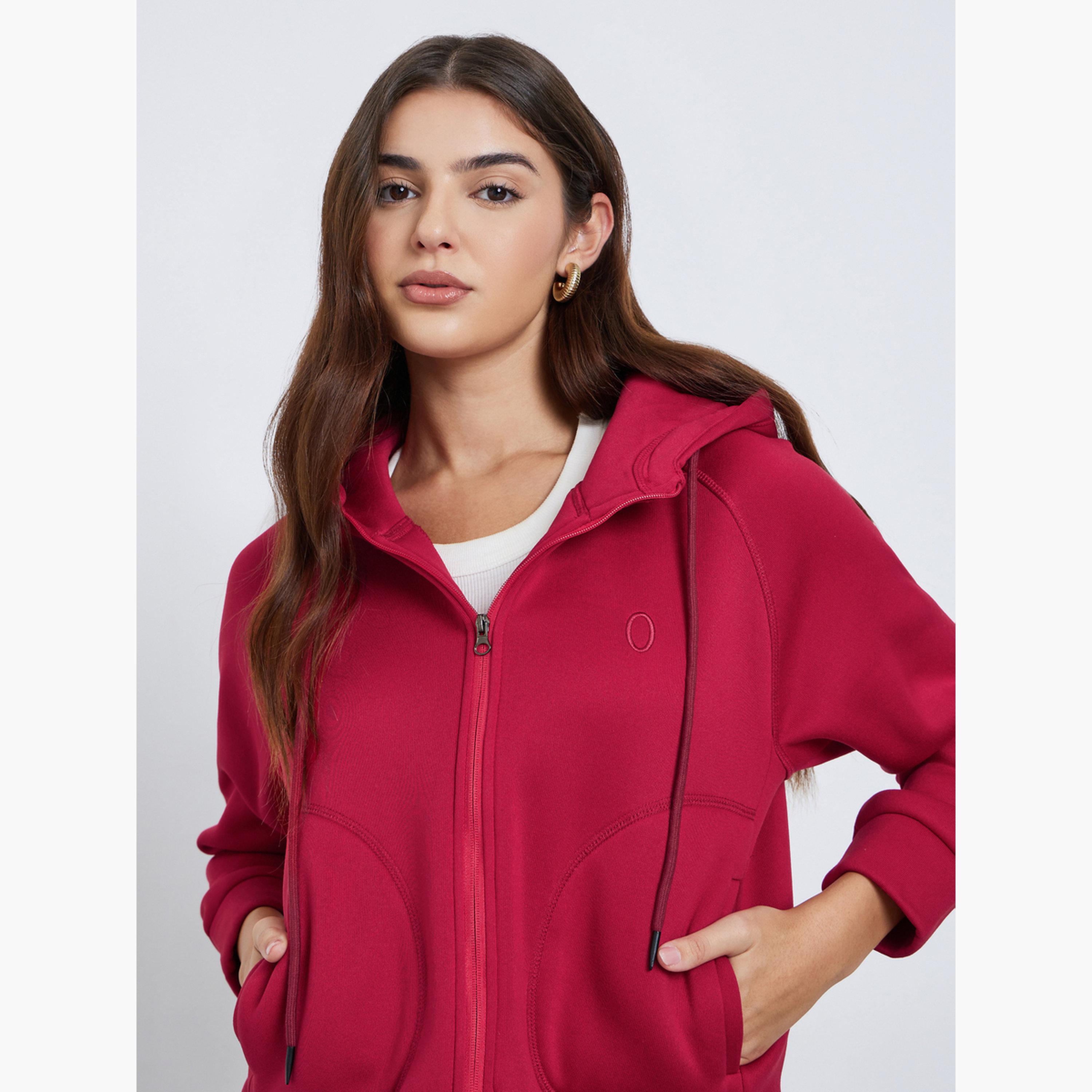 ستايلي - سترة حمراء بسحاب وغطاء رأس-women-winterwear-coatsandjackets-jackets-image-4