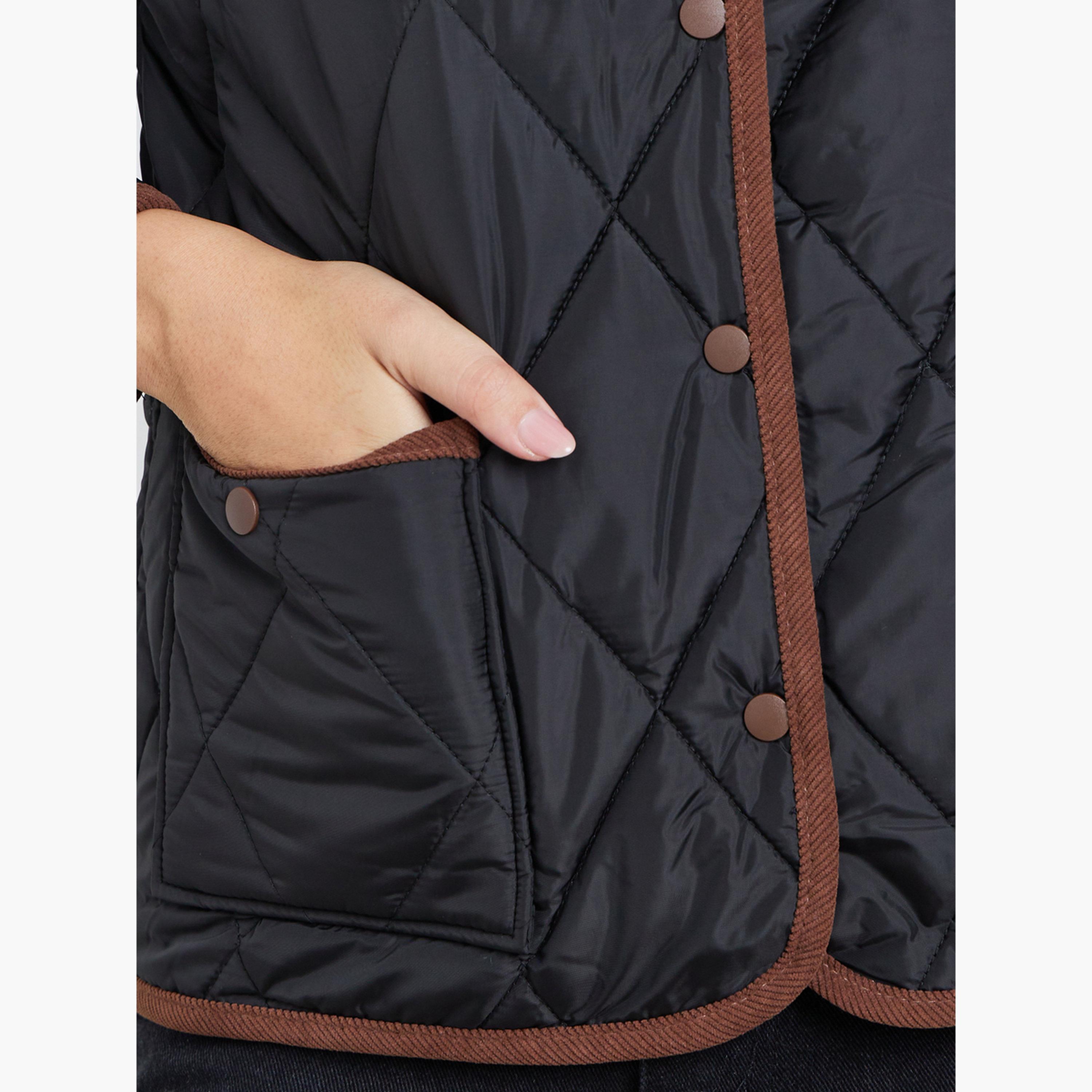 ستايلي - سترة مبطنة بمظهر مبطن مع طوق للنساء -women-winterwear-coatsandjackets-jackets-image-5