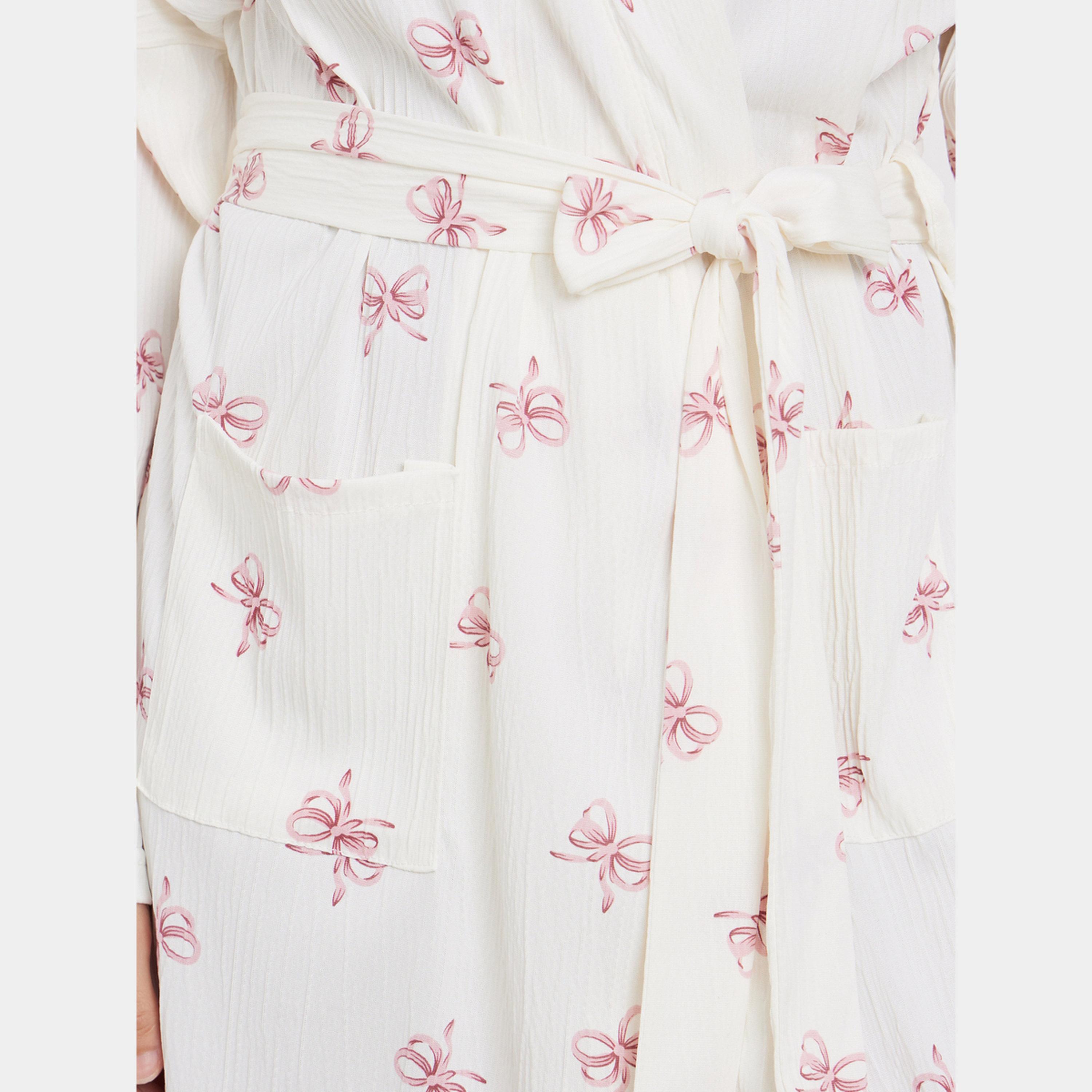 Styli Bow Print Long Sleeve Robe with Removable Belt-women-clothing-nightwear-robes-image-3