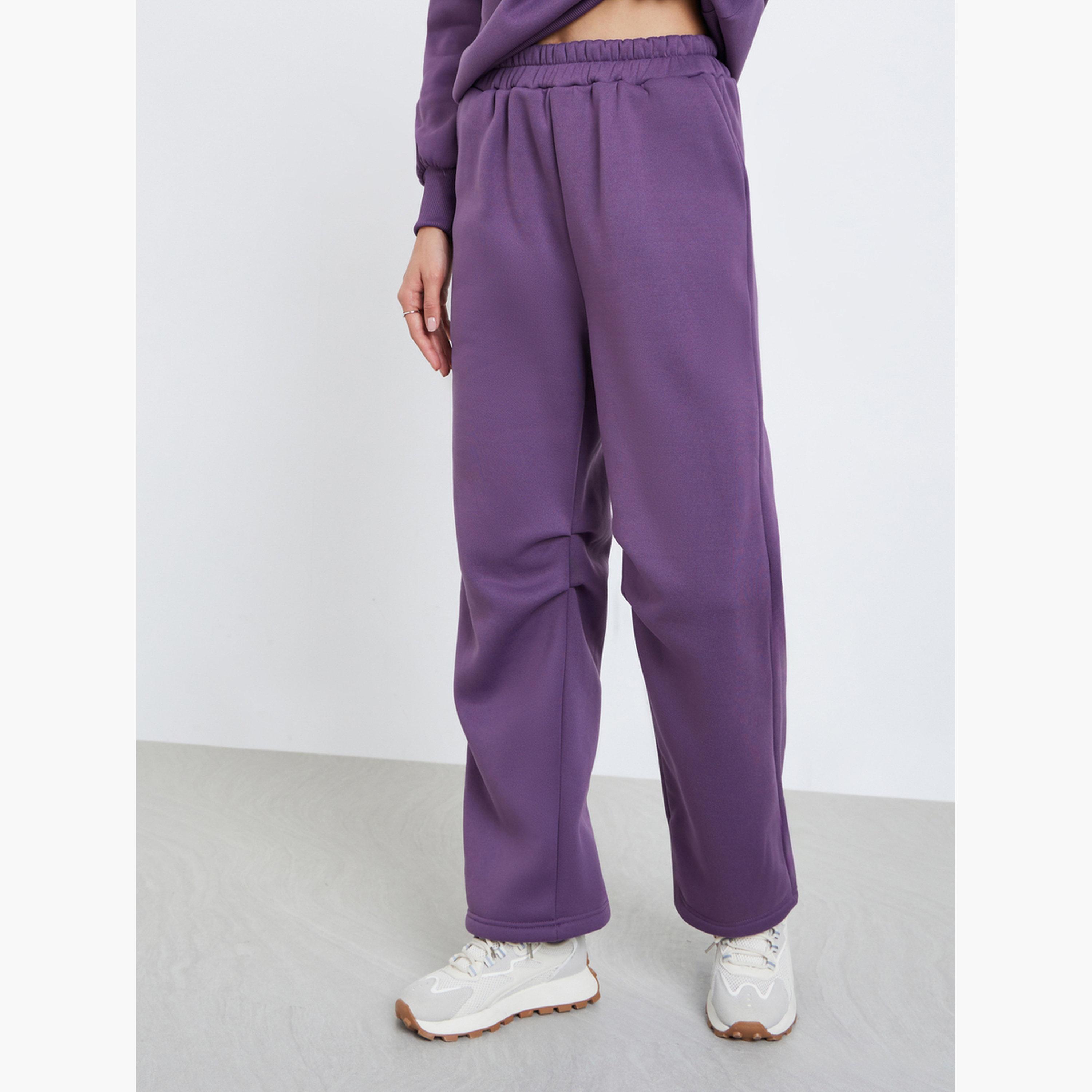 ستايلي - طقم سويت شيرت وبنطال رياضي بنفسجي اللون للنساء-women-clothing-coordsets-image-5