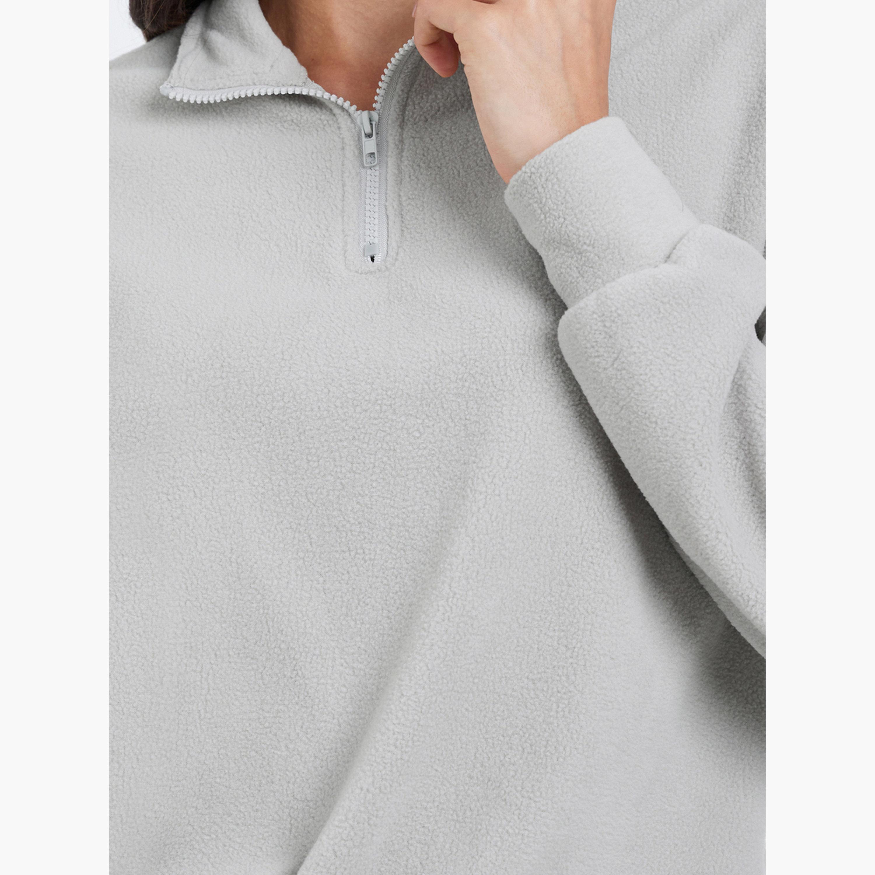 ستايلي - بدلة رياضية رمادية اللون بقصّة عادية مع بنطال رياضي للنساء-women-clothing-coordsets-image-5