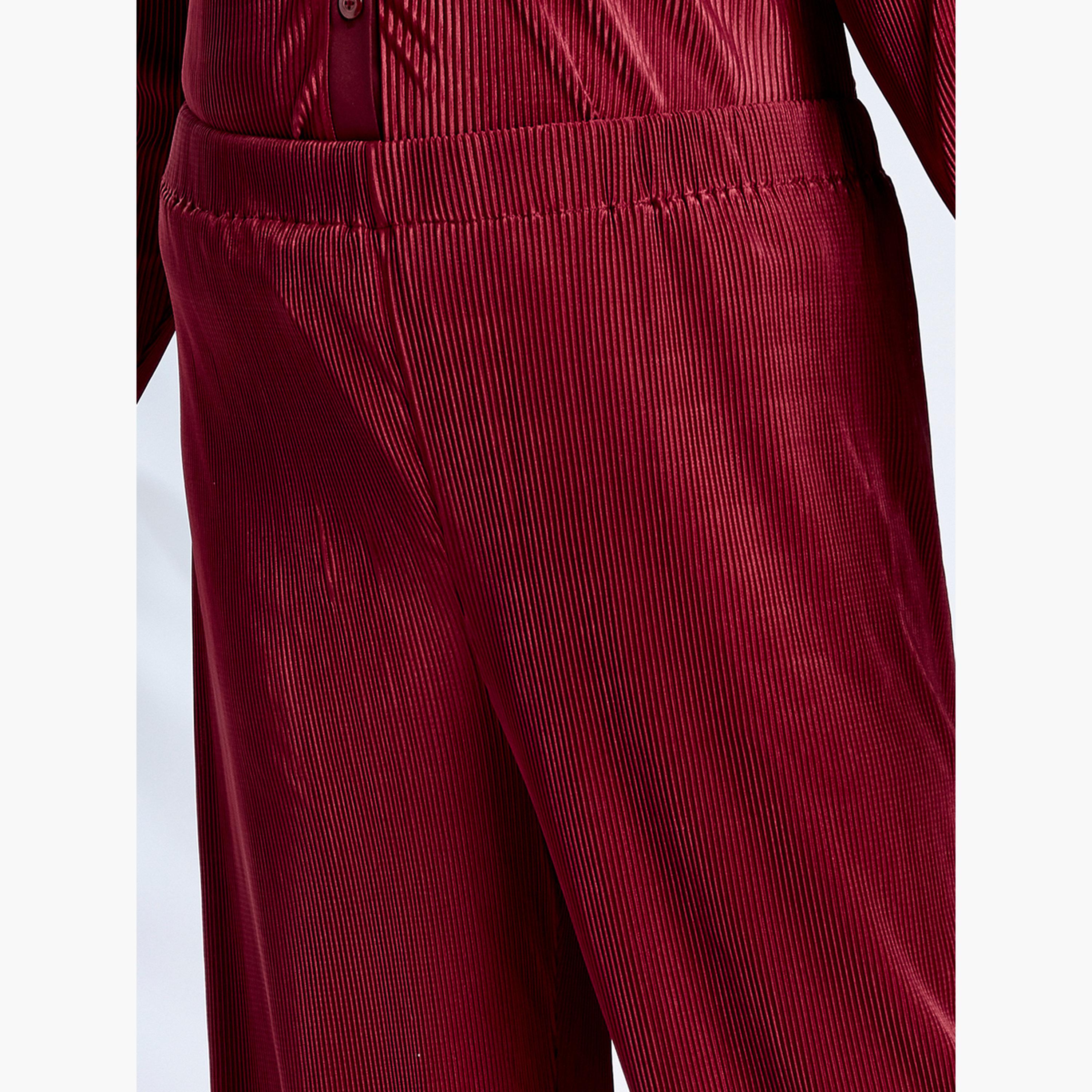 Globus X Styli Maroon Plus Size Buttoned Shirt and Trousers Co-Ords-women-clothing-coordsets-image-5