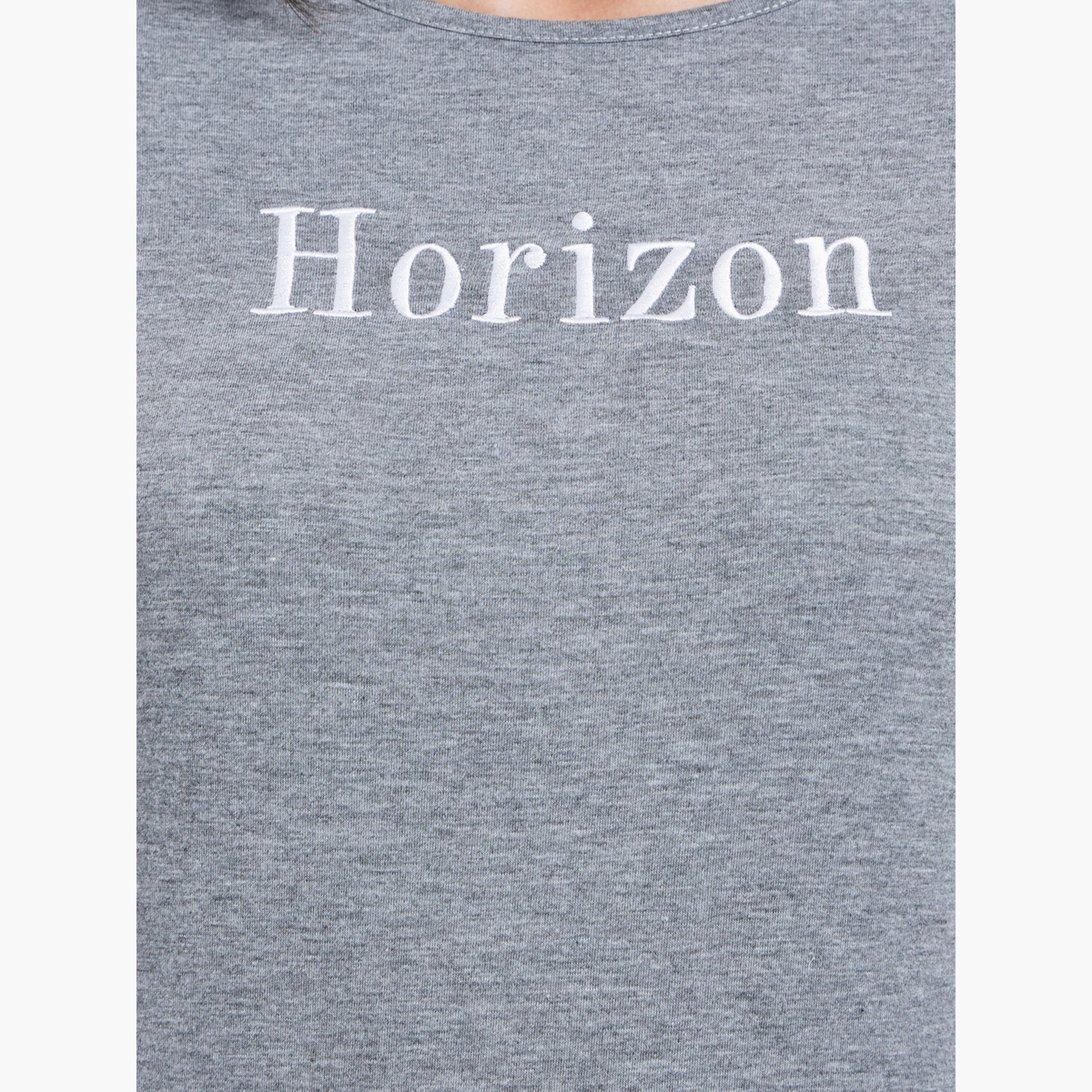 Styli Grey Embroidered Contrast Trim Regular Fit T-Shirt-women-clothing-tshirts-image-3