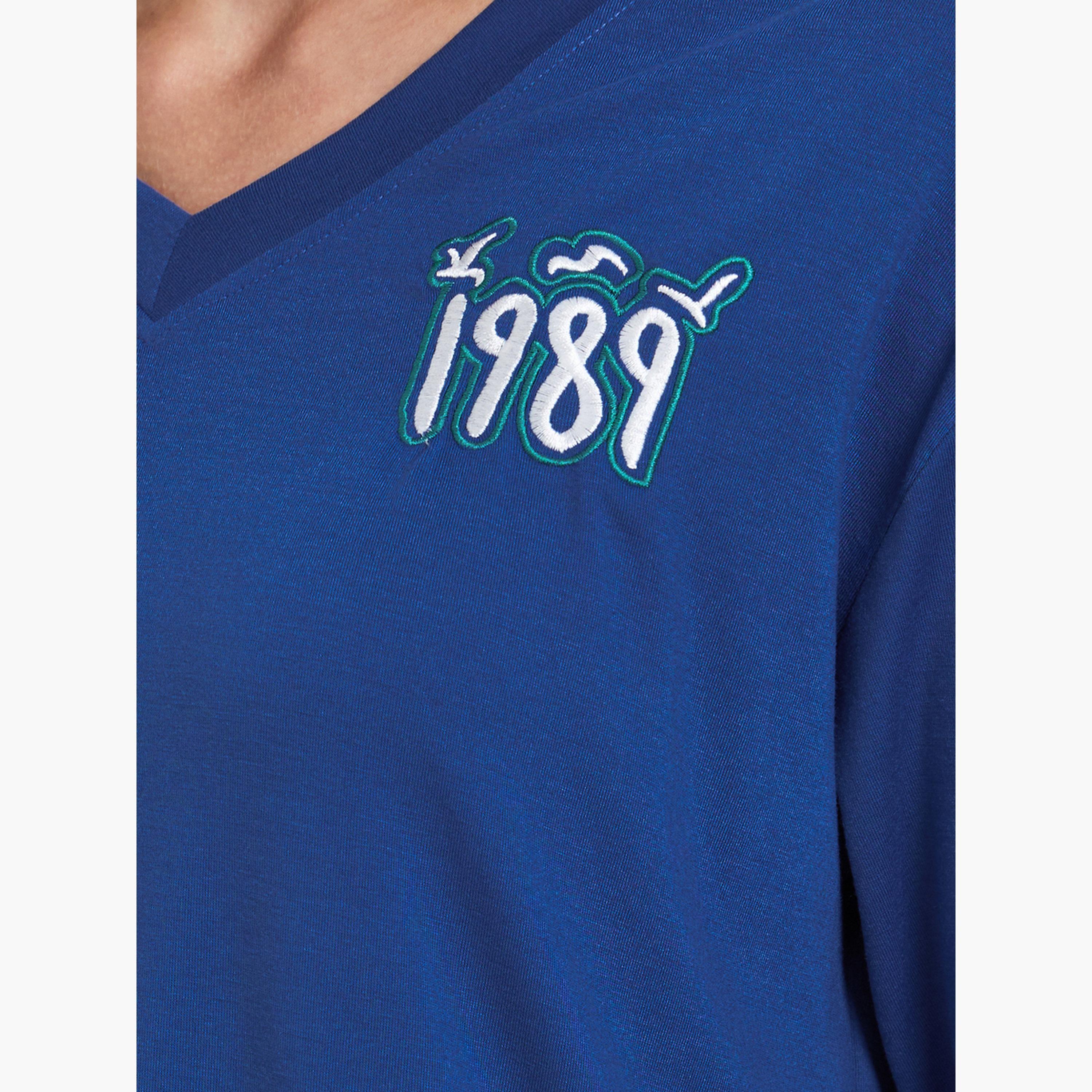 Styli Embroidered V Neck Regular Fit T-Shirt-women-clothing-tshirts-image-3