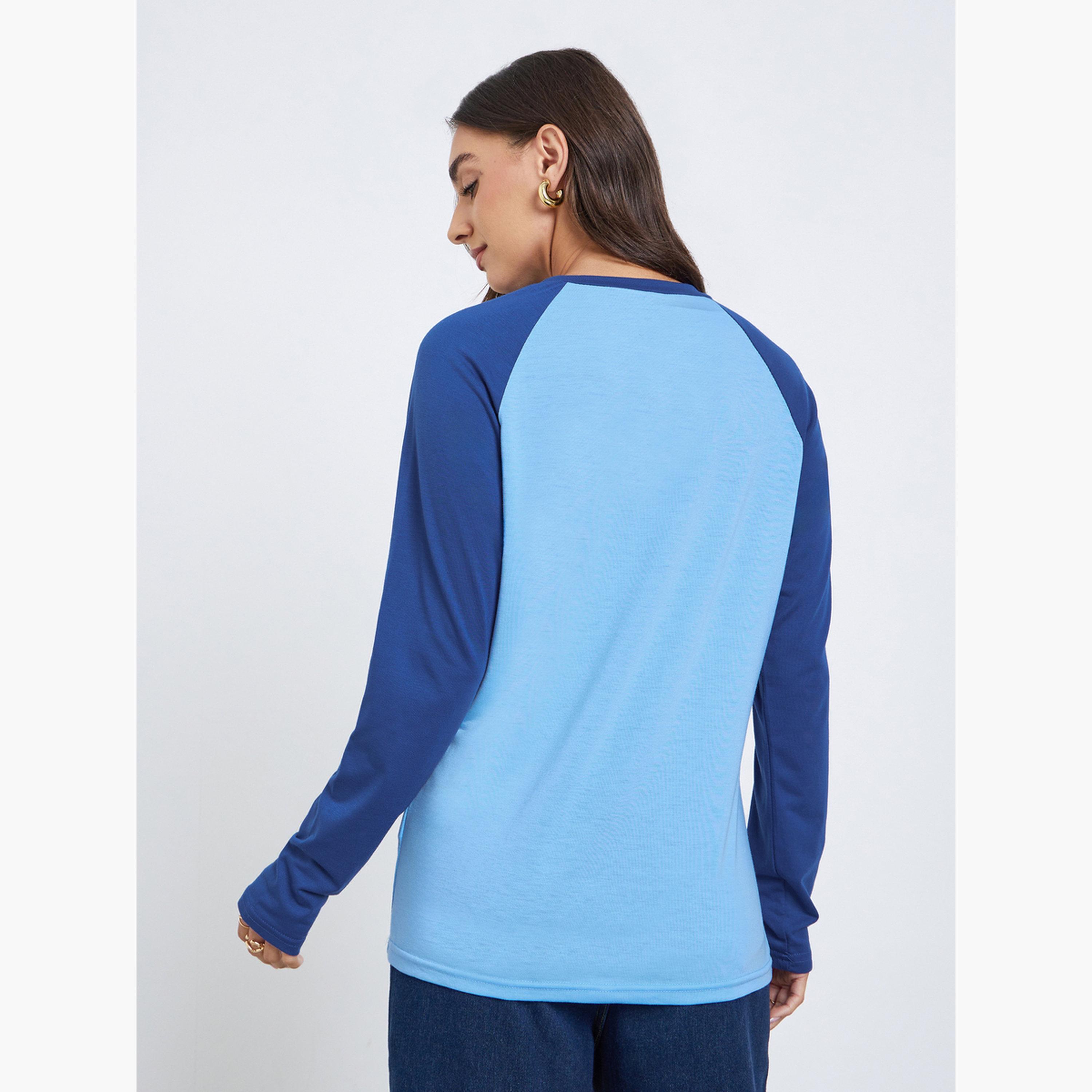 Styli Women Color Block Raglan Sleeve T-Shirt-women-clothing-tshirts-image-4