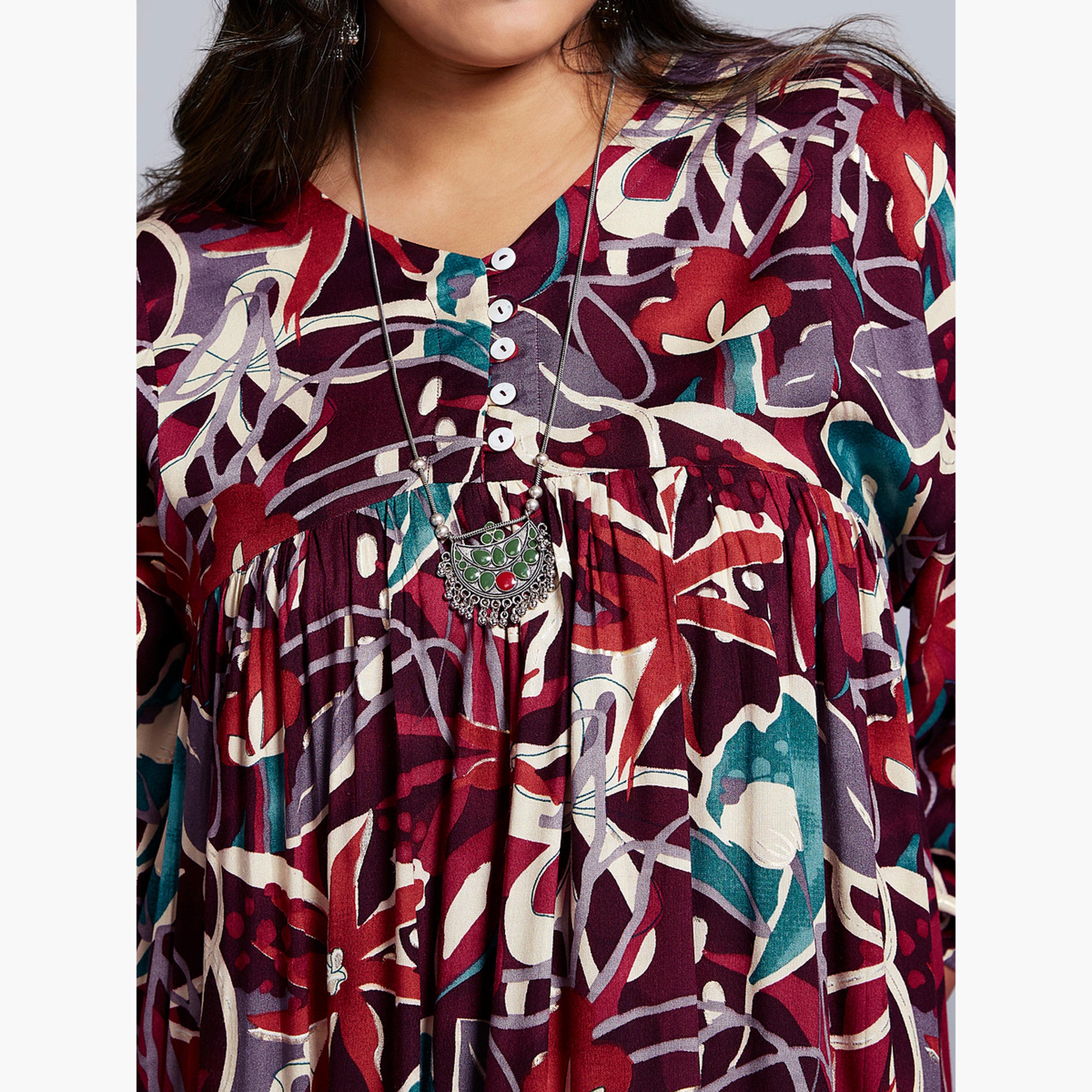 غلوبوس × ستايلي - فستان ميدي متعدد المقاسات بطباعة كاملة-women-clothing-dresses-image-4