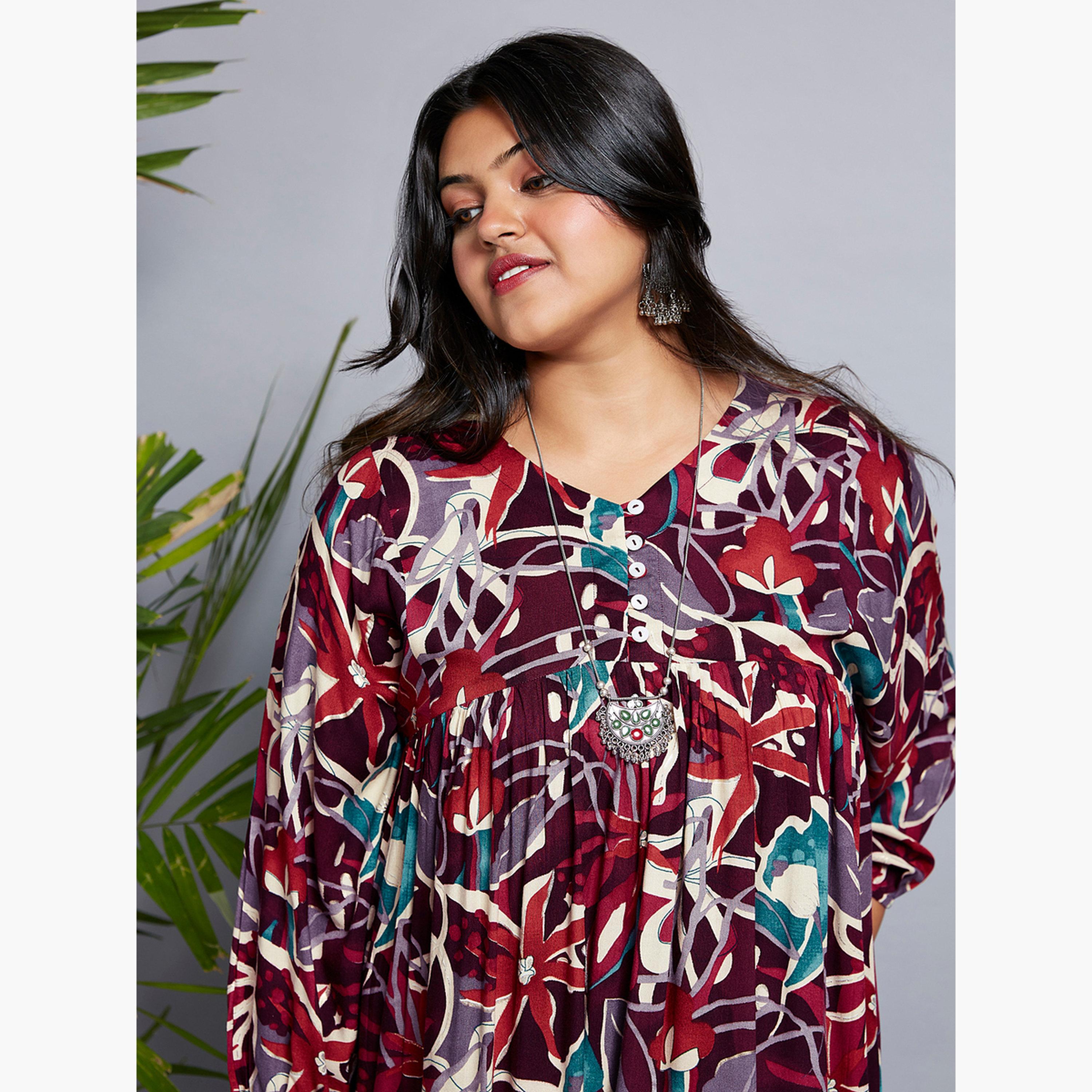غلوبوس × ستايلي - فستان ميدي متعدد المقاسات بطباعة كاملة-women-clothing-dresses-image-5