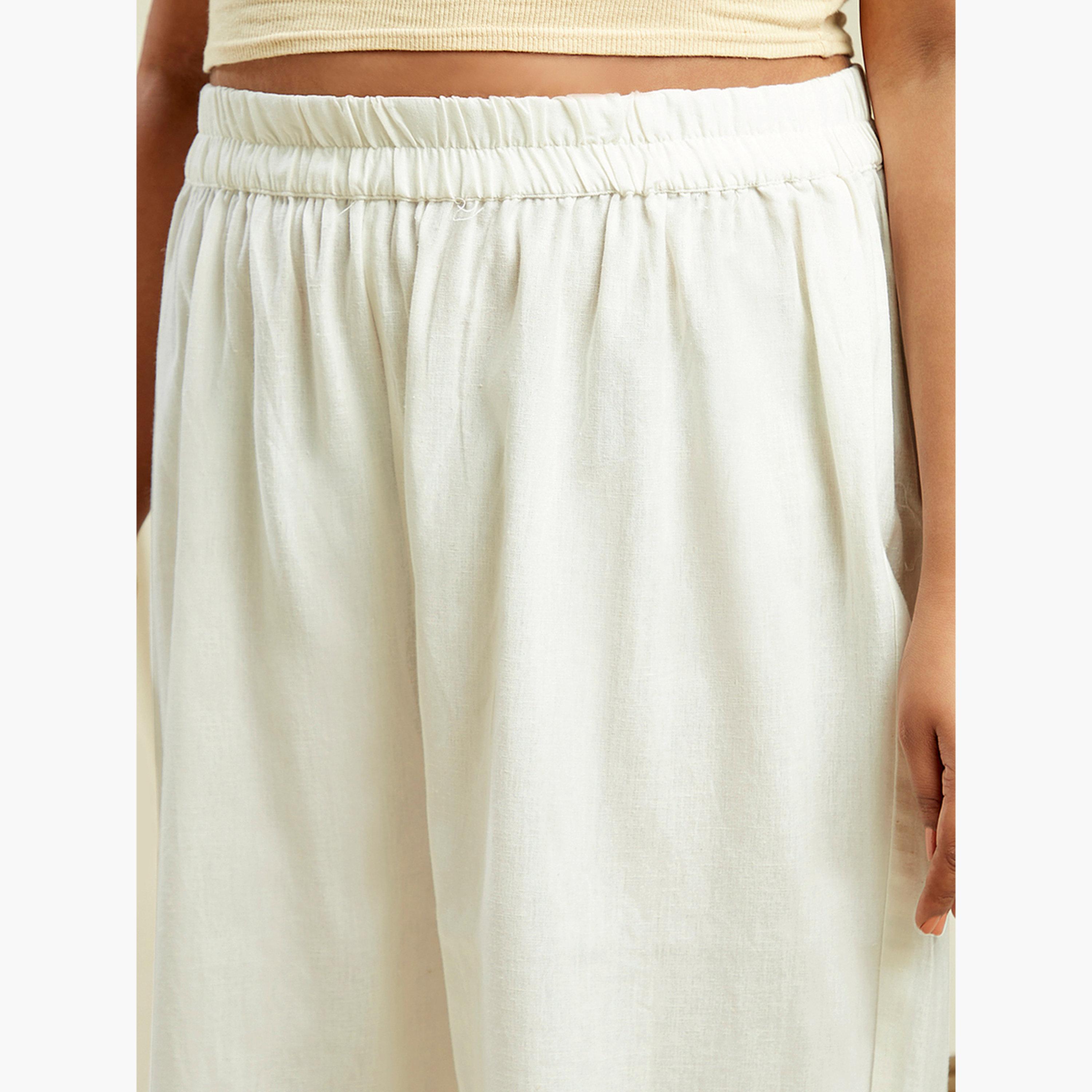 Globus X Styli Plus Size Off White Sequined Embroidered Yoke Kurta and Pants Festive Set-women-clothing-ethnicwear-kurtasets-image-5