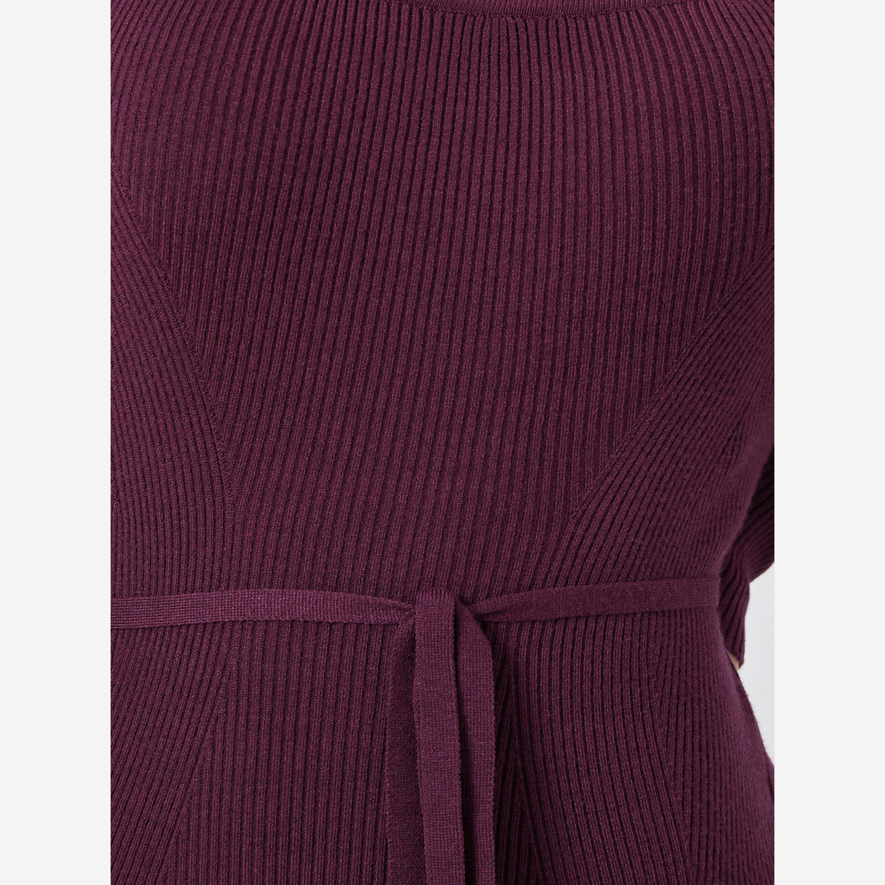 ستايلي - فستان متوسط الطول بفتحات لون بنفسجي-women-clothing-dresses-image-5
