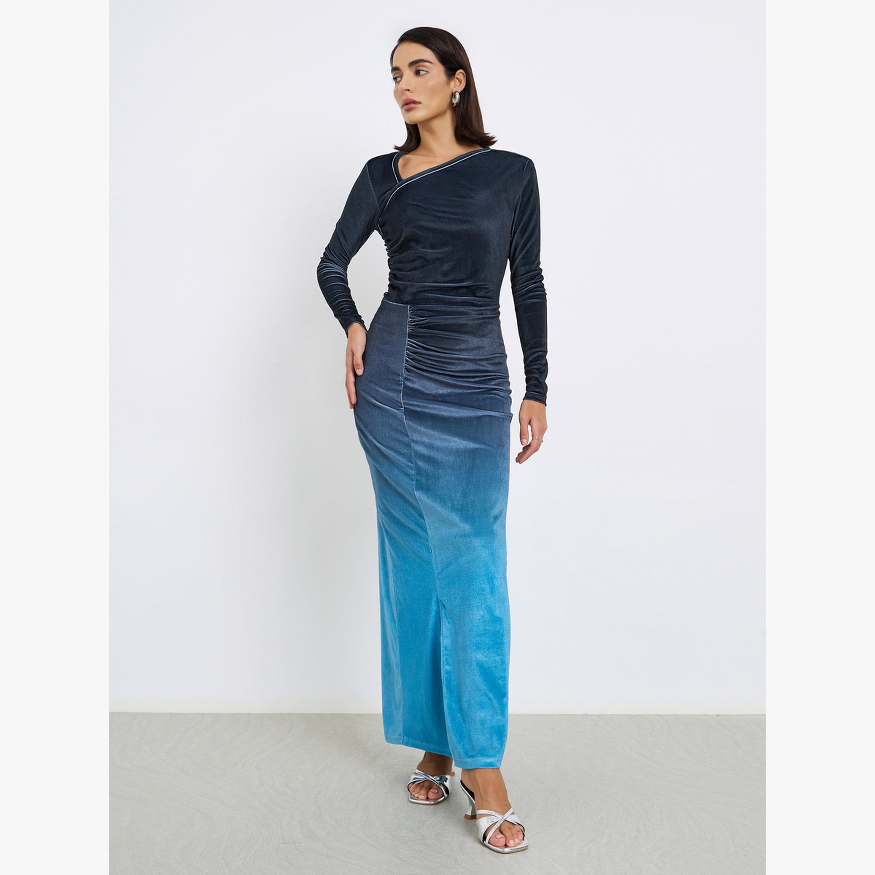 فستان سهرة طويل مخمل متدرج اللون-women-clothing-dresses-image-2