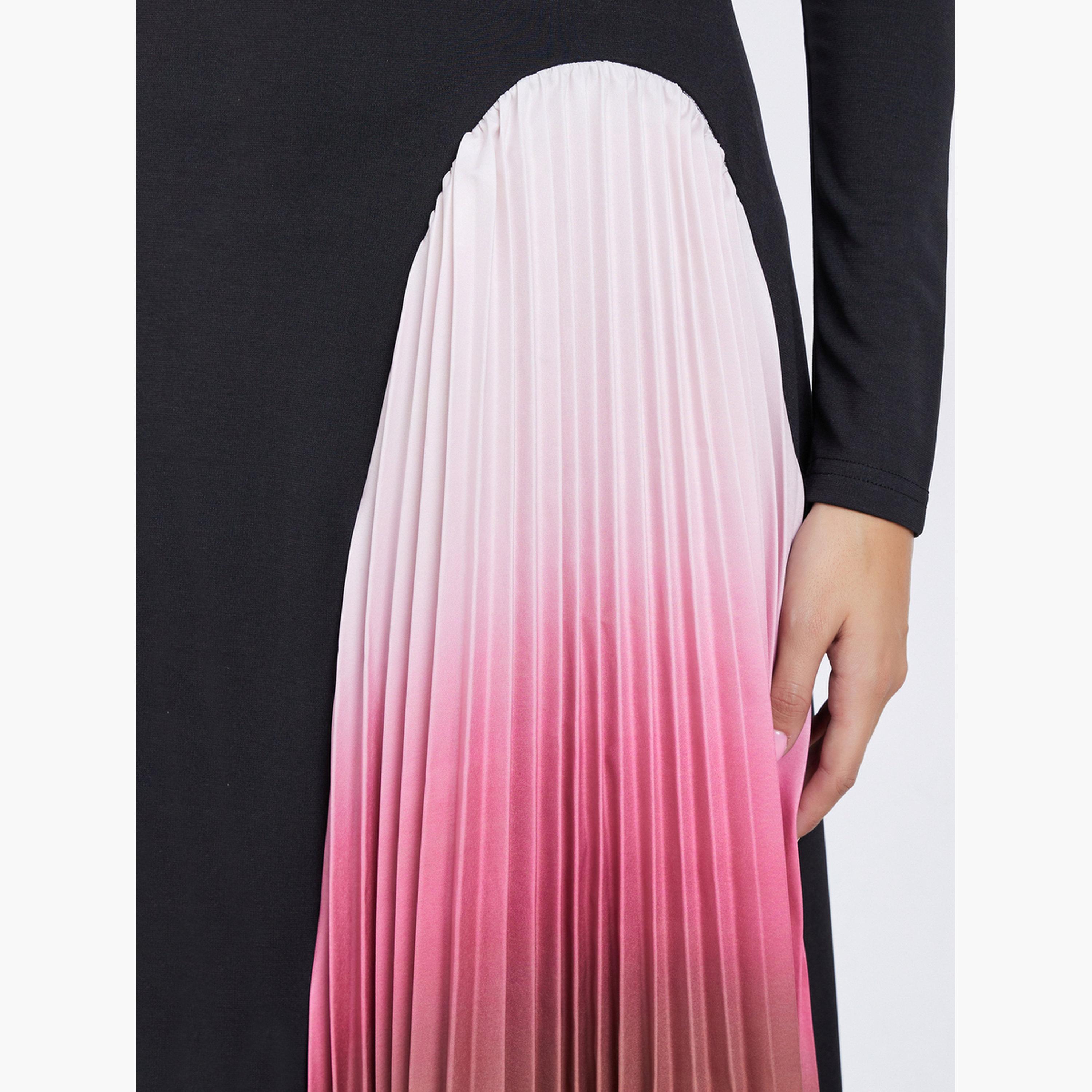 Styli Tie-Dye Pleated A-Line Midi Dress-women-clothing-dresses-image-5