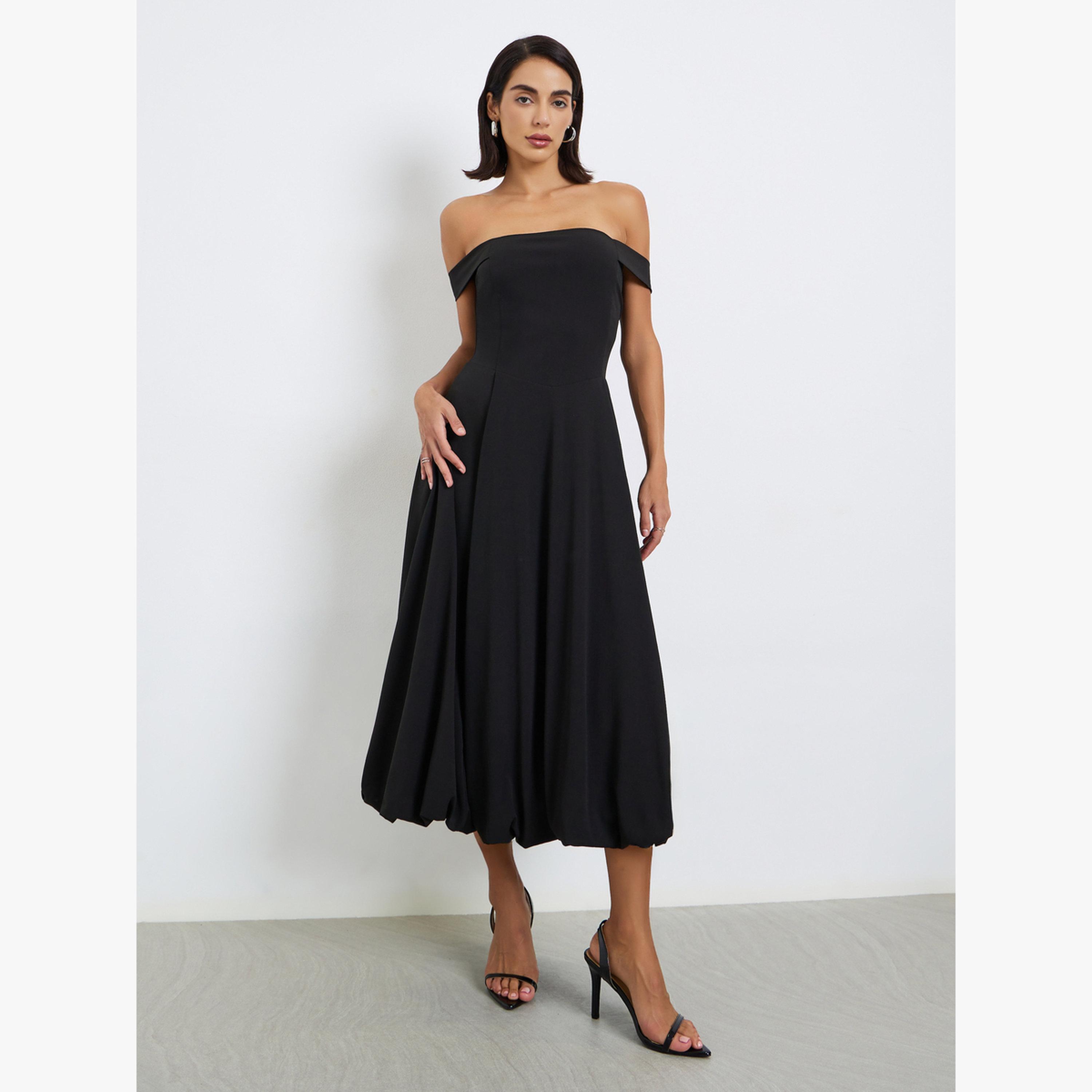 فستان ميدي باردو بتفاصيل بروش-women-clothing-dresses-image-2