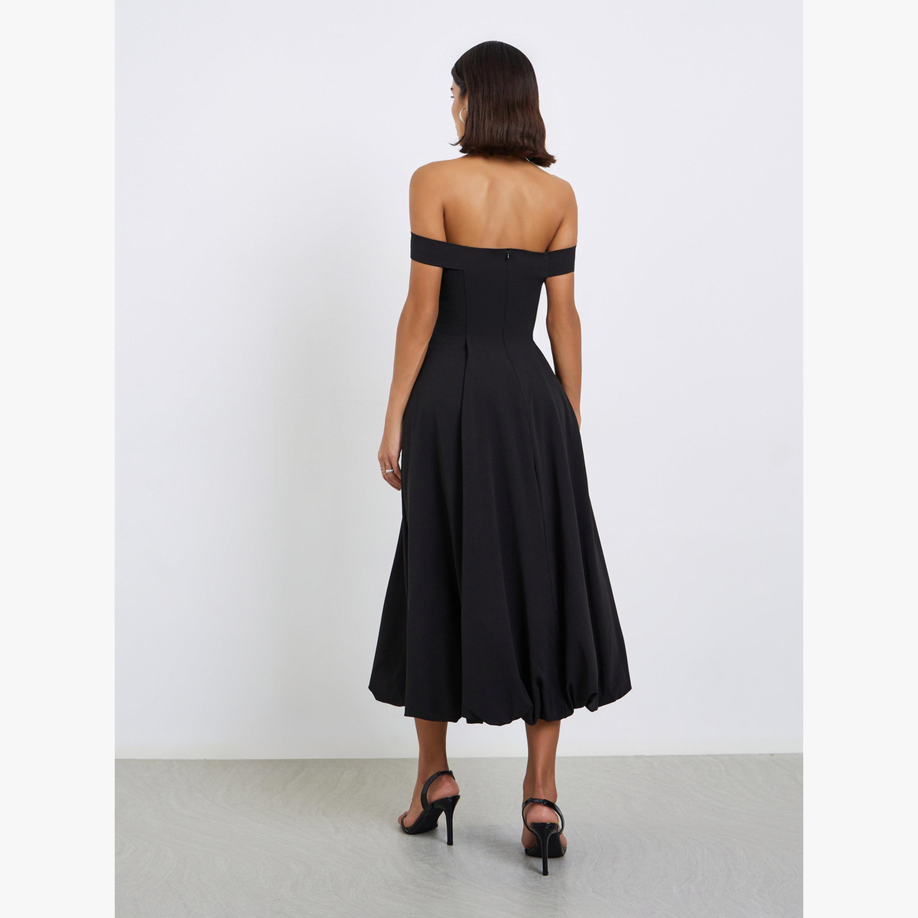 فستان ميدي باردو بتفاصيل بروش-women-clothing-dresses-image-3