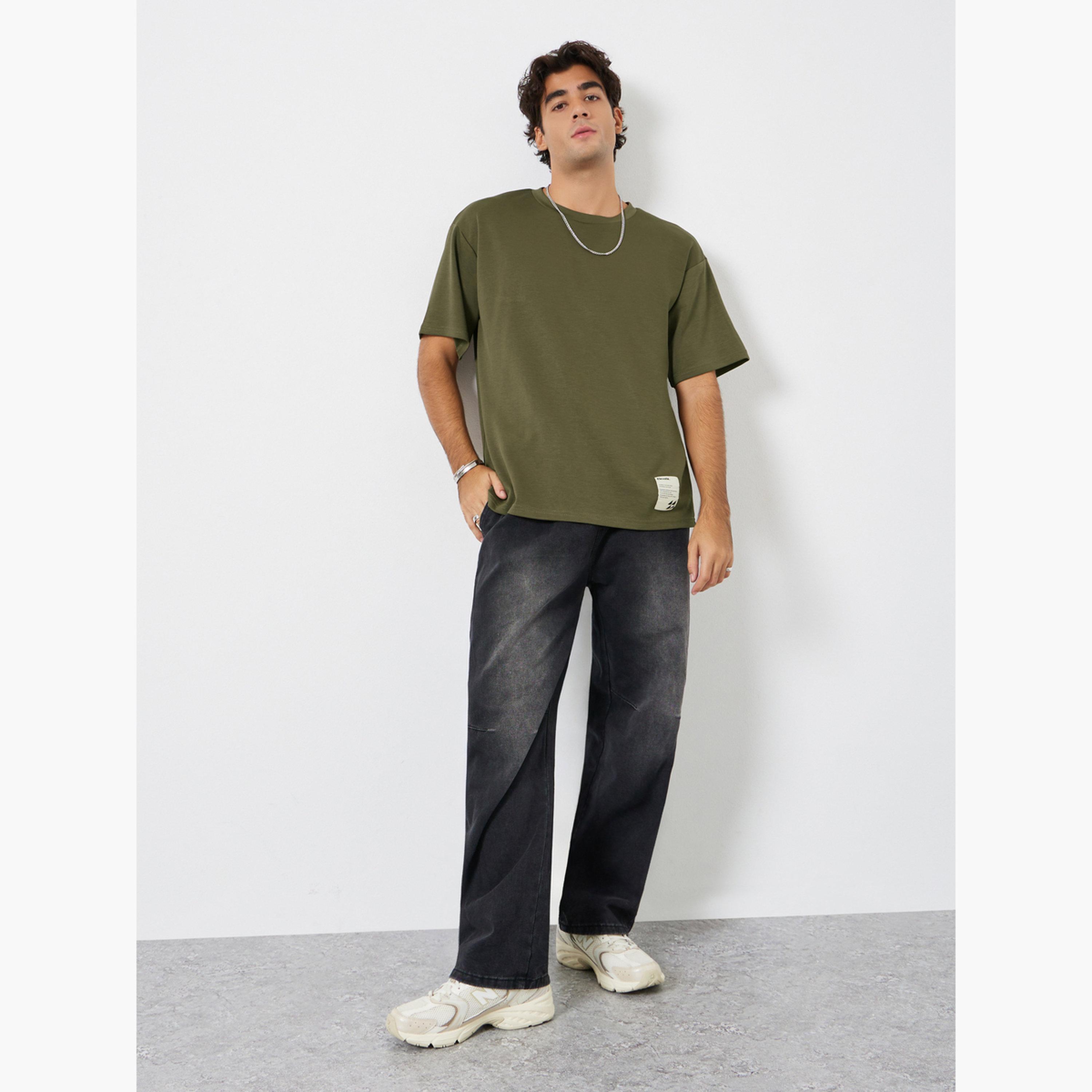 Styli Men Oversized Soft Heavy Jersey T-Shirt with Badge-men-clothing-tshirtsandpolos-tshirts-image-2