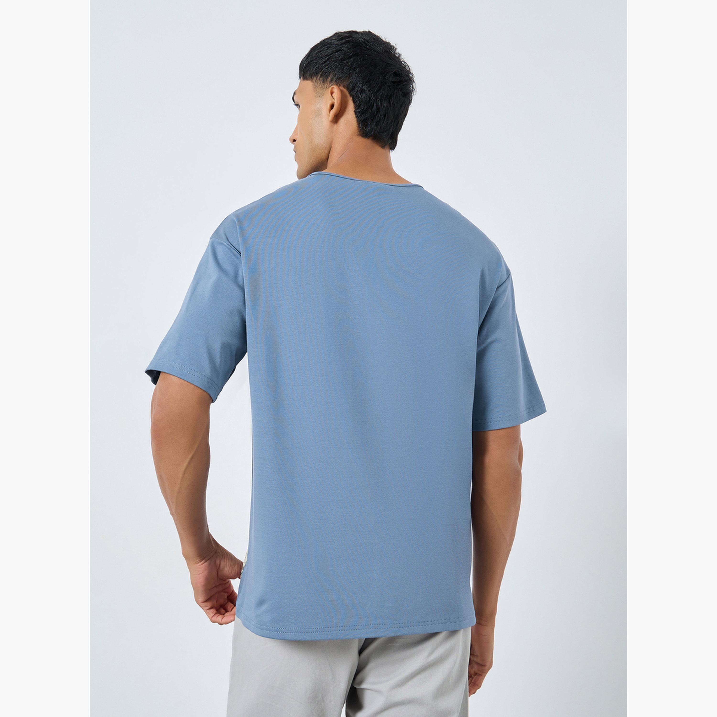 Styli Oversized Heavy Stretch Henley Neck T-Shirt-men-clothing-tshirtsandpolos-tshirts-image-3
