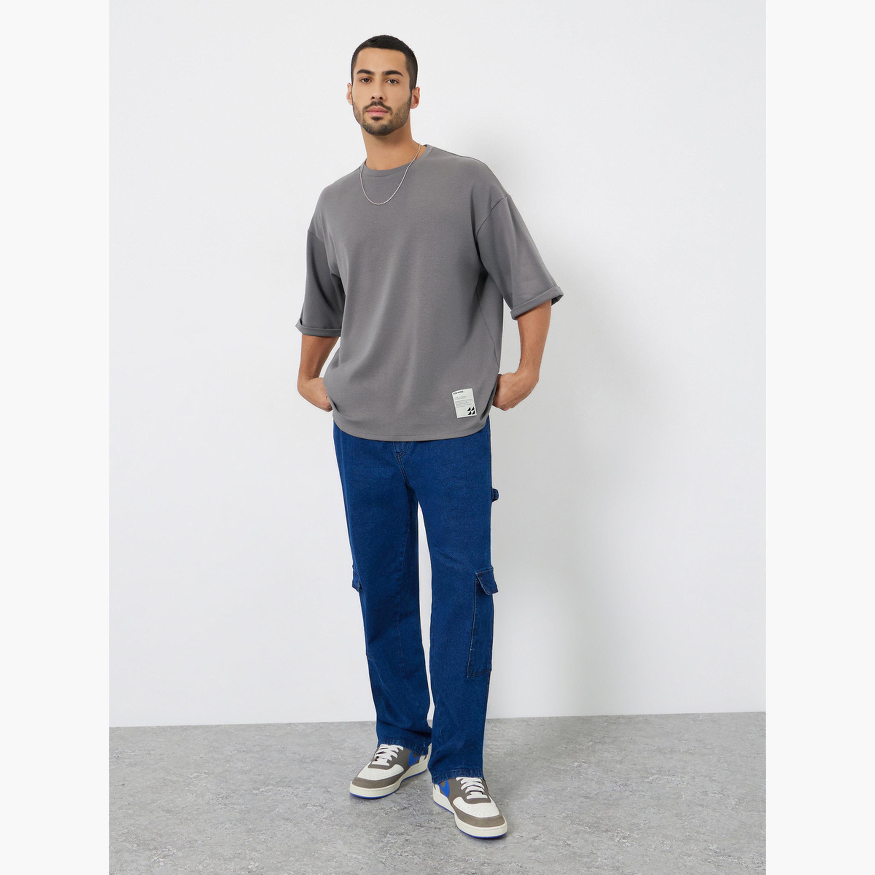 Styli Men Boxy Heavy Jersey Stretch Interlock T-Shirt-men-clothing-tshirtsandpolos-tshirts-image-2